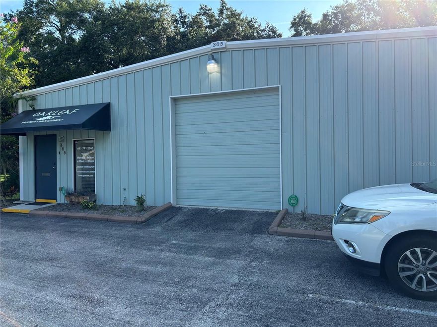 Real Estate Only-Business is Not For Sale.  This is a stand alone flex space with no condo association.  Building was contructed by Trident Building Systems and is 50ft by 50ft for a total of 2500 sq.ft. under roof.  Current configuration is 1000 sq.ft. of office space which consists of reception area, waiting area, 2 offices, 2 restrooms and a conference/break room combo.  There is 1500 sq. ft. of warehouse space with two 10 foot overhead doors located on the front and rear of the building.