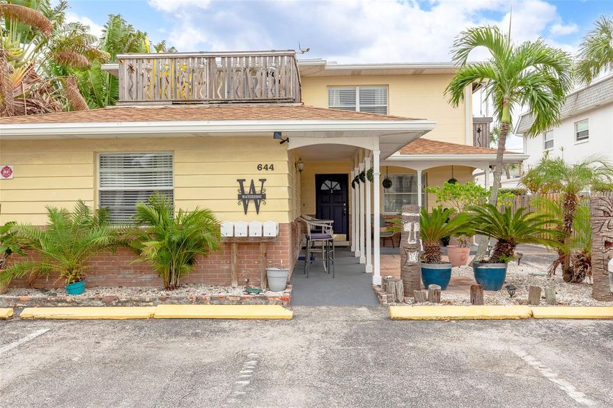 Auction Property. Auction held at the property on November 11, 2023 at 11:00 a.m. Preview to begin at 9:30 a.m. This property is being sold due to owner’s unforeseen health issues.  Because this is an auction sale, please call for auction terms and conditions. The property may sell for more or less than the listed price. EVERYONE WELCOME TO BID! ABSOLUTELY NO TRESPASSING OR DISTURBING GUESTS! Less than 5 minute walk to  one of Trip Advisor's "America's Top-Ranked Beaches. Completely remodeled in Sept.- Oct, 2023, this property offers four individual apartments with their own private entrances & patios, currently being used as an Airbnb/Bed and Breakfast. Updates include: new kitchen cabinets, new quartz countertops, & faucets, new appliances, new bathroom vanities, new furniture, new interior doors, new baseboards & casing throughout, freshly painted interior, New Washer & Dryer in private laundry room, new flooring in #4 and much more!  Suite #1: First floor, 1 Private Bedroom w/ Queen bed/1 Bathroom, Queen Sleeper Sofa, Full Kitchen (Sleeps 4). Suite #2: Second Floor, 2 Bedroom/1 Bathroom (Master- Queen bed. Bd #2- (2) Twin beds). Queen Sleeper Sofa, Full Kitchen, Enclosed Balcony & an Open Rooftop Deck overlooking Upham Beach (Sleeps 6). Suite #3: First floor, 2 Bedroom/1 Bathroom (Master- Queen bed. Bd #2- (2) Twin beds). Queen Sleeper Sofa, Full Kitchen (Sleeps 6). Suite #4: First floor Studio w/ Queen Bed, 1 Bathroom, Full Kitchenette, and Private backyard oasis w/ its own firepit. Roof 2016, #1's AC 2016, #2's AC 2022, #3's AC 2023, #4's wall unit 2023.   Outdoor Grill. Outdoor Shed.  The Waterside has 4 parking spaces in front and a long driveway for additional vehicles. Short walking Distance to several Restaurants & Bars, Shops, Upham Beach, Corey Ave Farmers Market, etc.  Property comes fully furnished & equipped.  City of St. Pete Beach only allows 30 night minimum rental even though the current owner has used it as a short term rental/ Bed & Breakfast. It will be the responsibility of any prospective buyer to check with the city regarding current rental regulations. There are bookings into June 2024 that may be transferrable to the new owner.