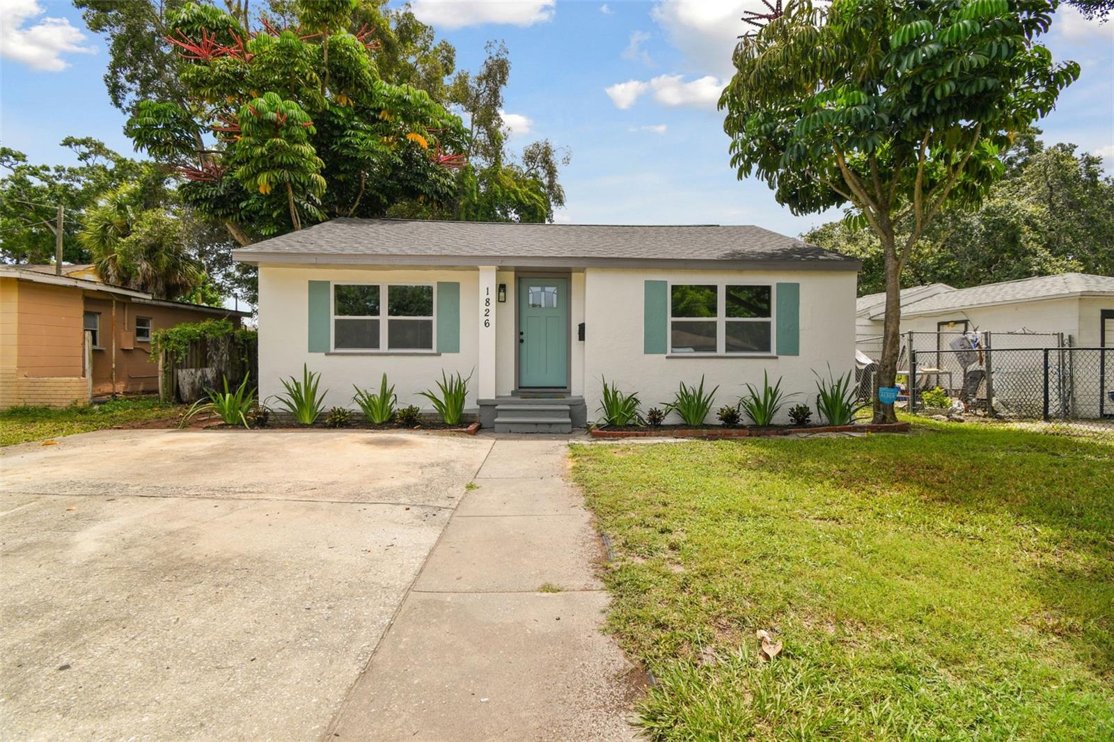 Welcome home to this beautiful and spacious 2 bedroom 1 bath St. Pete home! If you are looking for the perfect starter or family home, look no further. This home has been TOTALLY RENOVATED by the owner and includes upgrades perfectly fit for a first time home buyer or growing family. The totally remodeled kitchen features solid wood cabinets, granite countertops, stainless steel appliances, custom backsplash, and a designer faucet. The bathroom features the same level of upgrades including custom vanity, granite countertops, designer tile, and new hardware. Other upgrades include NEW ROOF (2024), NEW IMPACT WINDOWS (2024), NEW HVAC & DUCTWORK (2024), NEW WATER HEATER (2024), new garage door, new flooring throughout, new paint, new LED light fixtures, and MORE!! All of these amenities and upgrades are complimented by the unique curb appeal of the home which sits on a quiet street! This home has many desirable features and is a must see. Please call us or use ShowingTime to set up a showing today!