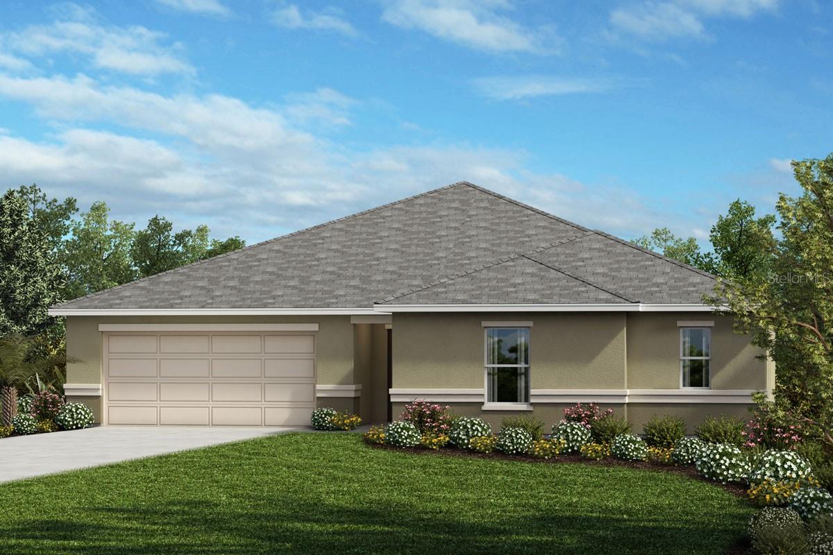 Under Construction. This beautifully designed, single-story home showcases an open floor plan with a welcoming dining area and tile flooring at wet areas. An expansive great room boasts 9-ft. ceilings and opens to a covered back patio, which is ideal for outdoor living. The modern kitchen is equipped with an island, pantry, granite countertops, Whirlpool® stainless steel appliances and 36-in. upper cabinets. A dedicated laundry room adds everyday convenience. The primary suite features two spacious walk-in closets and a connecting bath that includes a dual-sink vanity, walk-in shower and linen closets.