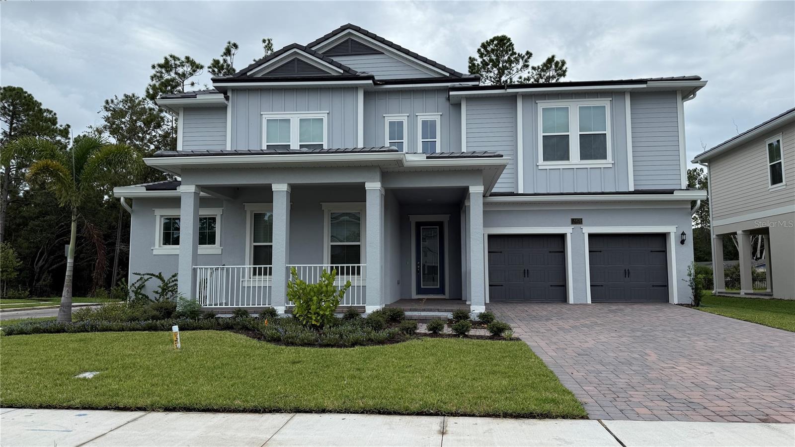 Brand-New 2025 Windermere Home with Loft, Bonus Room, and Contemporary Design
Experience luxurious living in this expansive 6-bedroom, 3.5-bath, two-story home, featuring a bright and airy open-concept layout that seamlessly connects the gourmet kitchen, inviting family room, and elegant dining area. The sleek, modern kitchen boasts a spacious island, gleaming stainless-steel appliances including a gas cooktop, built-in microwave and oven, bottom-freezer refrigerator, stylish range hood, recessed lighting, and beautiful quartz countertops throughout, complemented by a massive walk-in pantry.
The first-floor master suite is a serene retreat, with double doors opening to a private, spa-inspired ensuite featuring a massive walk-in shower, separate soaking tub, and dual-sink vanity with abundant cabinet space. Upstairs, the versatile loft and bonus room offer endless possibilities as a vibrant game room, quiet home office, or cozy home theater. Additional bedrooms are generously sized, and the baths reflect the upscale décor found throughout the home.
Other features include a striking metal-frame staircase, durable vinyl flooring on the first floor, plush carpet on the second, and a well-appointed laundry room with cabinets, a convenient sink, and washer and dryer. Smart home features include wired ceilings with built-in speakers for seamless entertainment.
Residents enjoy exceptional community amenities, including lively pickleball courts and a charming playground. This move-in-ready home perfectly combines sophisticated style, modern upgrades, and practical comforts in the highly desirable location of Windermere.