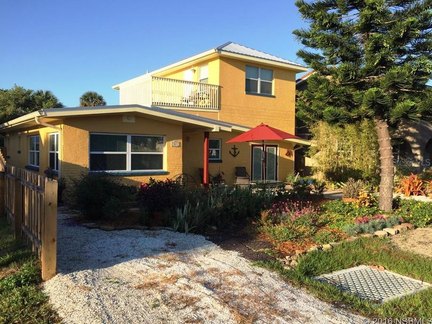 This property is more than a home, it is a lifestyle.  Located just across the street from the ocean and the beach access walkway. Ocean view from the 2nd story deck. Short walk to Flagler. Brand new huge master bedroom with bath, office space, large closet and 2 decks on the 2nd floor. Brand new metal roof, central A/C and tankless water heater. Beautiful large fenced backyard with huge paver patio, perfect for entertaining. Very large new storage shed in the backyard, perfect for surfboards, bicycles, kayaks, etc. Low maintenance yard.  Home warranty provided. ;Water: City