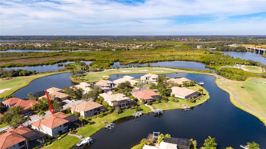 BOOKED JAN-MAR 2026. AVAILABLE APRIL 2026 AT $10,500/MONTH.  BEAUTIFUL 5 BEDROOM/4 BATH WATERFRONT POOL HOME IN WATERLEFE GOLF & RIVER CLUB. This immaculate turnkey furnished waterfront single family pool home has 5 bedrooms (the 5th bedroom is currently used as a study/office, (closet is a locked Owner's Closet)/4 bathrooms and features the following: The main level has 3 bedrooms, 3 bathrooms, study/office, large open family/great room, dining room, formal living room, laundry, large spacious chef's kitchen, and a full pool bathroom off the lanai. Take the stairs up to the second floor and out onto the balcony overlooking the Manatee River, beautiful views of the pool, Manatee River and golf course. Large open floor plan with incredible views from virtually every room, the second floor has an additional bedroom with queen-size bed and full bathroom, along with a large living area. From the main floor, walk out to the oversized screened lanai with heated pool and hot tub, and brand-new summer kitchen. Private boat dock – Just bring your Boat!! Waterlefe Golf & River Club has a 24-hour manned gate and offers “Exceptional” Community Amenities. including: 18-hole championship golf course designed by Ted McAnlis, featuring eight tee options catering to golfers of all skill levels. The Golf Clubhouse and Grille Room have recently completed a total renovation! This is the area's only Golf and Marina Community, it is a very active and social community that offers many activities from golf, to boating and fishing. Additionally there is a full array of social functions with card games and book clubs, etc., Grille Room, Pro Shop, Golf Pros (lessons, tips, etc.), Tiki Bar, full-service River Clubhouse with Dining Room, Bistro Lounge, a state-of-the-art fitness center, Fitness Studio with Classes, heated Jr Olympic Saltwater lap pool, private marina with direct Gulf of Mexico access for boating enthusiasts. , Library, Boating, Marina, Cove Marina, Water access for Kayak/Canoe, Kayak/Canoe Racks, Nature Trails and Natural Wildlife. Enjoy the sunset views from the Pier. There is something for everyone! And finally, you conveniently located just east of I-75 in popular Manatee County, and just a few minutes north of Sarasota, and a short drive from upscale shopping, fine dining, entertainment, Florida’s renowned beaches including Anna Maria Island, Longboat Key, and Siesta Key 
*THERE IS ONLY ONE PARKING SPACE IN THE GARAGE AS THE OWNER STORES HIS CAR. *