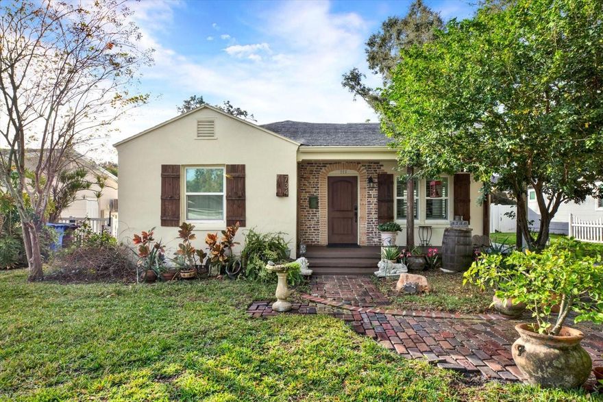 LOCATION, LOCATION, LOCATION!

This gem won't last long! Sitting high and dry on an oversized 7,662 sq. ft. lot in a non-flood zone, this charming home offers flexibility, comfort, and income potential in one of St. Petersburg’s most desirable neighborhoods.

MAIN HOUSE: Block construction - 2 bedrooms, 1 bathroom, and a huge screened-in patio perfect for entertaining or watching your favorite sport events with friends and family. Design your dream kitchen and refinish the original hardwood floors to your choice of color ($2,000 floor refinishing credit at closing).

DETACHED MOTHER-IN-LAW SUITE: 1 bedroom, 1 bathroom with kitchenette and newly installed split AC/heat system—ideal for an elderly parent, teen independence, or rental income (~$1,500/month).

ADDITIONAL SPACES: Detached 8' x 10' office/studio for remote work or hobbies and a 12' x 16' storage garage.

OUTDOOR LIVING: Spacious backyard with cozy fire pit, towering oak trees, and a huge driveway that could easily be transformed into a carport or additional garage.

UPGRADES & FEATURES: Gas tankless water heater, gas dryer, gas hookup for future range, water softener, well & sprinkler system. 

Located in the highly sought-after Allendale Terrace neighborhood, walking distance to Allendale Park, Publix, ALDI, Whole Foods, restaurants, and a local brewery. Enjoy evening strolls on quiet, brick- and tree-lined streets in this family-friendly, low-traffic neighborhood.