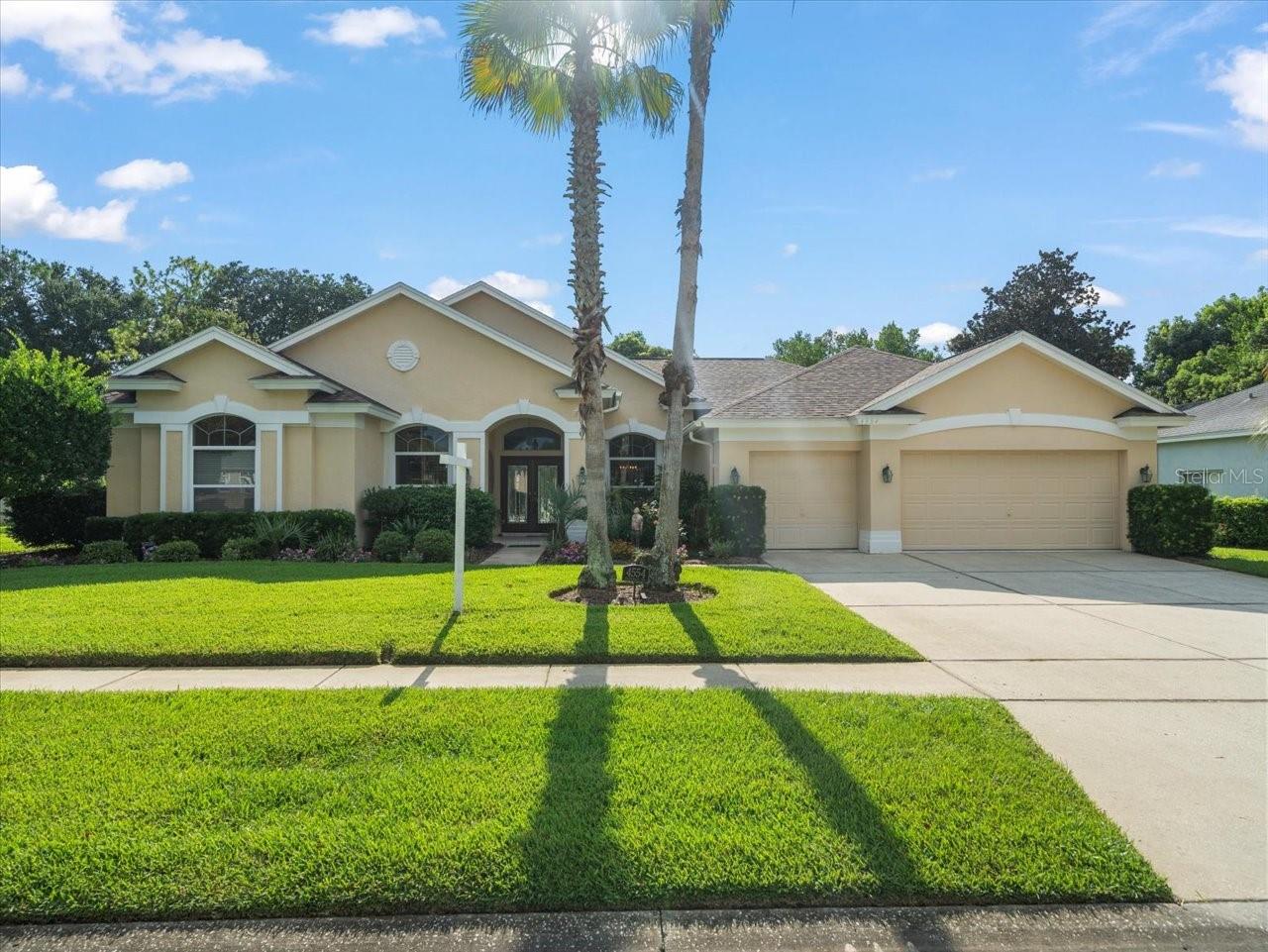 Wonderful and spacious with 2804 sf of living area, these 4 bedrooms plus den 3 bath 3 car garage home with heated pool and spa is located in the beautiful, gated golf community of Silverthorn. Many updates including the kitchen with granite countertops, large pantry, new roof 2023, magnificent landscaping on this private lot, gorgeous lanai area and much more. Community amenities include a community center, tennis, pickleball, basketball courts, fitness center, pool, clubhouse, restaurant and bar. Conveniently located near loads of shopping, excellent restaurants, medical facilities and minutes from the Suncoast Parkway for quick access to Tampa International Airport, St. Pete and Clearwater. Make an appointment today for your Florida dream home