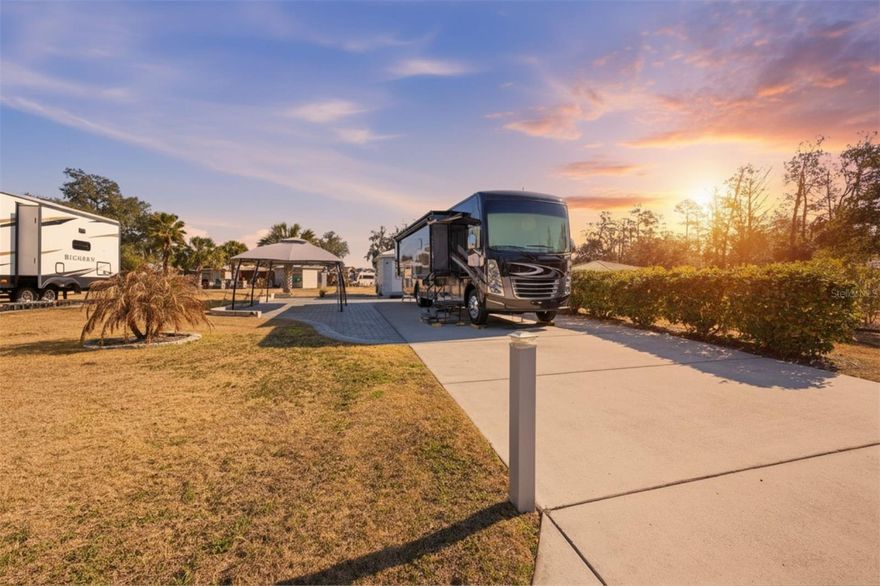 Welcome to your perfect getaway in beautiful Silver Springs! This desirable corner RV lot is located inside a 55+ gated RV resort community offering resort-style amenities and a welcoming atmosphere. Enjoy access to a spacious clubhouse featuring a pool, hot tub, fitness center, and relaxing fire pit area—ideal for socializing with neighbors and friends.

The community also features a restaurant, charming candy store, private fishing pond, and a scenic 3-mile walking trail perfect for morning strolls or evening exercise. There is also convenient kayak access to the Ocklawaha River just across the road.

This corner lot includes a versatile shed that can be used as additional living space and features a bathroom plus washer and dryer hookup inside for added comfort and convenience. Whether you're looking for a seasonal retreat or full-time RV living, this property offers everything you need to enjoy the best of Florida’s active lifestyle.