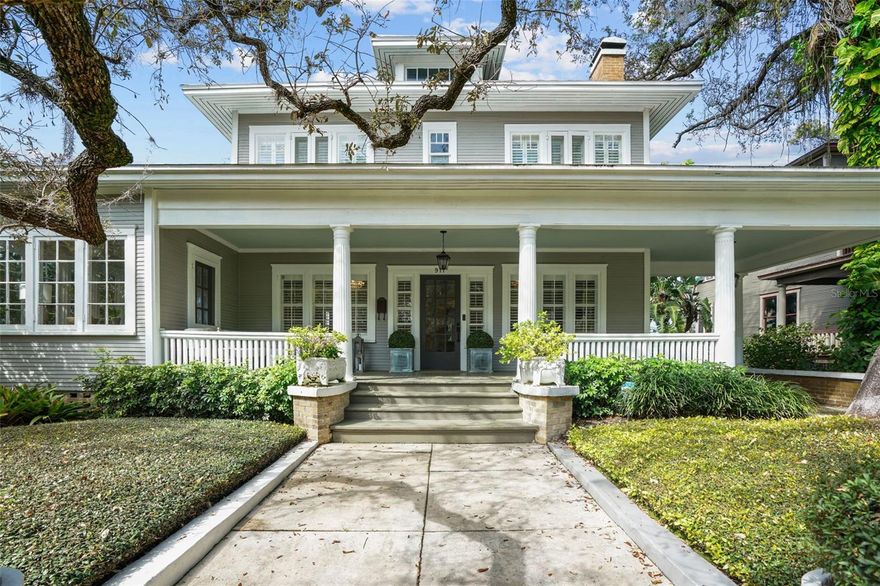 Perfectly positioned two blocks from Bayshore Boulevard and two blocks from Hyde Park Village awaits your new home.  This stunning, well-maintained beauty offers the quintessential Hyde Park experience.   Imagine watching the world go by or visiting with neighbors on your expansive front porch.  Or relax in the sun-drenched Florida room accessible from the porch or living room.  Cozy up by the gas fireplace with a great book or for intimate conversations.  There are multiple areas to entertain too.  The living room is divided into two sitting areas, the dining room can accommodate seating for 8-12 and the possibilities are endless on the back deck.  The kitchen features an island, gas Dacor range, stainless steel appliances and marble counters.  There is a sizable pantry and French doors leading to the back yard.  There is also a private room and full bath, perfect for visitors.  Upstairs, find a primary bedroom and walk in closet unseen in most Hyde Park homes.  It is stately and spacious.  And the primary bath, features marble floors and walls, a dual sink vanity and walk in shower.  There are two secondary bedrooms with a Jack and Jill bath also featuring marble tile and floors.  This home features all of the historic finishes you expect like solid wood floors, wonderful millwork, and high ceilings.  But what makes this home exceptional is the work that has gone into keeping it updated throughout the years.  From upgraded electrical, updated plumbing lines, new HVACs and duct work, and newer roof, 911 Dakota offers worry free living.  Schedule your showing today!