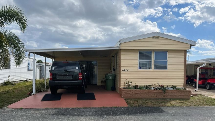 Located in the desirable Bradenton Tropical Palms 55+ co-op community, this quaint one bedroom, one
bath home offers comfort, value, and that easy Florida lifestyle you’ve been looking for.
Inside, you’ll find a bright and functional layout plus a bonus addition that expands the living
space — currently used as a spacious living room — giving you extra room to relax, entertain, or
create a cozy den or hobby area. The covered carport provides convenient parking and protection
from the Florida sun.
Bradenton Tropical Palms is a resident-owned 55+ community known for its friendly atmosphere and
active lifestyle, all in a fantastic location close to shopping, dining, medical facilities, and
our beautiful Gulf beaches.
Come enjoy sunny Bradenton and start living the Florida dream today!
All information is deemed reliable but not guaranteed. Measurements are approximate and should be verified by the buyer or buyer’s agent