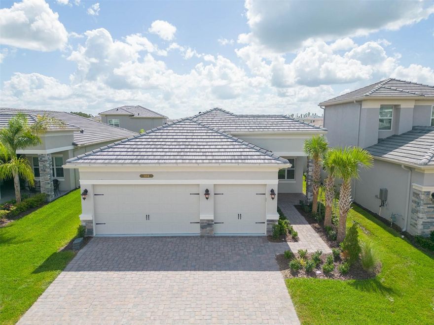 Price improved!!! Welcome to this brand new 4 bedrooms 3 bathroom spacious home nestled in Wesley Chapel's SOLD OUT community of Winding Ridge! The Laurel floor plan by GL homes offers endless possibilities for customization and versatility. The many features of this home include, 3 car garage (2 doors) with a side door to provide access to the yard, lanai area, glass entry door, prelim for laundry sink, tile throughout the entire home (no carpet), tiled shower walls in each shower, shower enclosure, stone countertops, and tankless water heater. Outside, the charm continues with a beautiful pond view, creating a serene backdrop for outdoor gatherings or simply enjoying the peaceful surroundings. You DO have room for a pool! This fenced in back yard offers an extended covered patio and the pre-plumbing of hot & cold water lines, drain line, and gas line. Dedicated drop off of an interior wall for a future pool heater. 6" seamless Gutters on the front of the house, keyless garage door, speaker prewire, security system prewire, as well as electrical surge protection are other upgrades included.
Winding Ridge is an exclusive, gated luxury neighborhood with no CDD fees! This home offers convenient interstate access, resort style amenities, highly sought after Wesley Chapel schools, making it the perfect place to call home. Amenities include indoor and outdoor basketball courts, pickle ball and tennis courts, youth mini waterpark, resort-style community pool, indoor gym and clubhouse. With its modern features, thoughtful design, and stunning pond view, this one-year-old home is truly a gem waiting to be discovered. Don't miss out on the opportunity to make this your dream home! Call today to schedule your private showing!