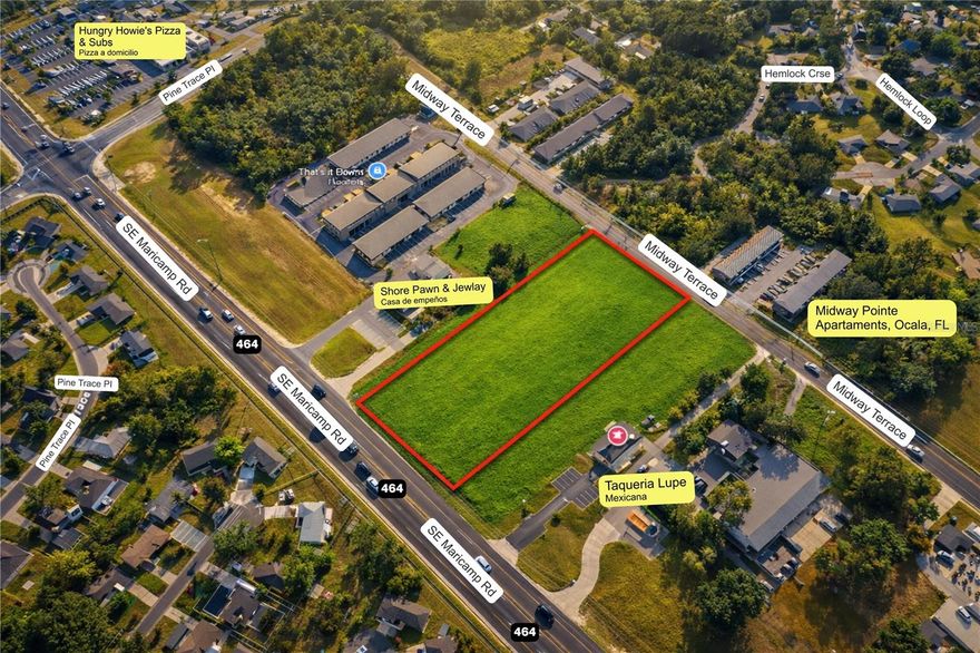 Excellent commercial opportunity in a high-growth area of Ocala. This 1.5-acre parcel with B4 zoning offers outstanding potential for a variety of commercial uses including retail, professional offices, service businesses, restaurants, and mixed commercial developments (subject to county approval). See attached list of Permitted uses of land.                                                                                                                                   
The property is strategically located along Maricamp Rd (CR 464), a highly traveled corridor with strong visibility and convenient access to surrounding residential communities and major roadways. City water is available, and the property is located within the Duke Energy service area, making it well positioned for future development.