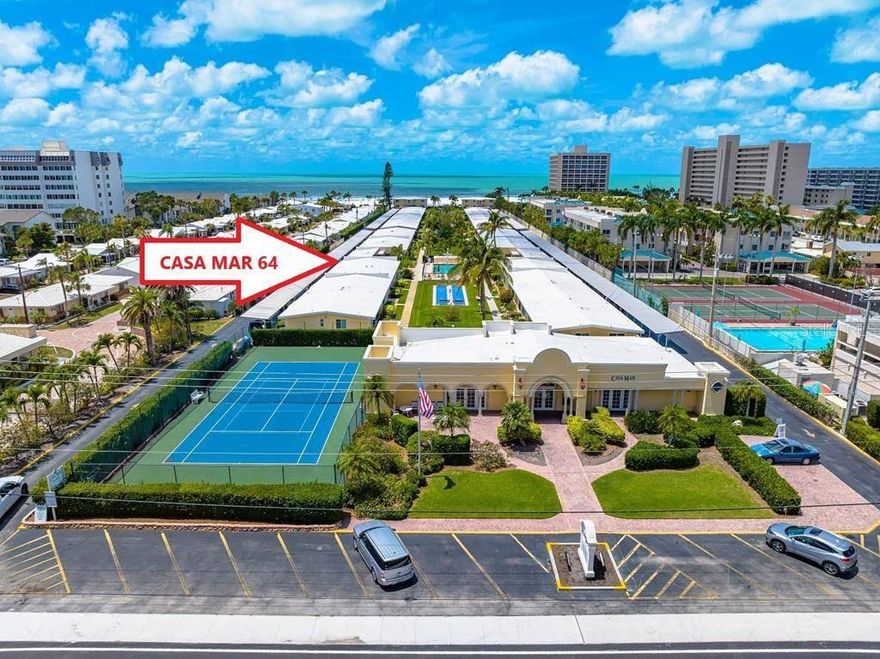 Starting at $179/night! Step into your perfect getaway at this charming ground-floor 1-bedroom unit nestled within the Casa Mar complex, just steps from the beach off Midnight Pass Road. Relax on the screened lanai overlooking a tranquil courtyard, where not one but two inviting pools beckon you to unwind. A leisurely stroll along the sidewalk leads you straight to the sandy shores. Enjoy the convenience of covered parking for one car, access to tennis courts, and community laundry facilities, with beach chairs provided by the association for your use. Inside, the non-smoking, pet-free space features wood plank flooring and stylish leather furniture, complemented by high-speed wireless internet and entertainment on two large flat-screen TVs. The bedroom offers a luxurious king-sized bed, while additional guests can rest comfortably on the sleeper sofa, making this unit perfect for up to four guests. Escape to this vibrant vacation spot where comfort meets coastal charm!