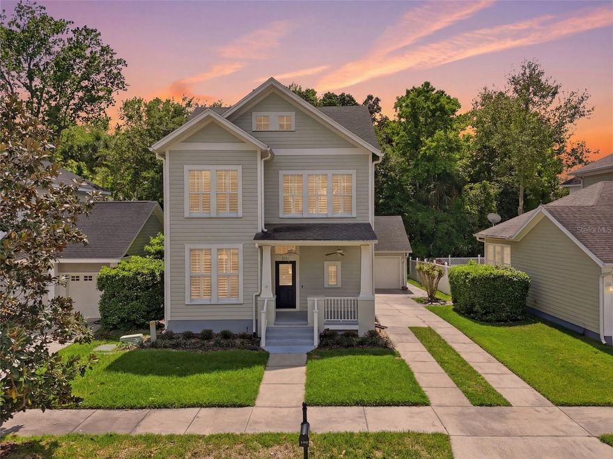 Welcome to 1102 Banks Rose Ct in Celebration, a beautifully updated 3-bedroom, 3-bathroom home located on a quiet cul-de-sac in South Village, backing to a peaceful nature preserve. This property blends modern upgrades, smart-home convenience, and the unmatched lifestyle that makes Celebration one of the most sought-after communities in Central Florida. Step inside to discover wood floors throughout the first level, a bright open layout, and a home designed for both comfort and functionality. The kitchen and living spaces flow seamlessly, perfect for entertaining or everyday living. Enjoy relaxing mornings on the charming front porch or unwind in your private brick-paved backyard with no rear neighbors. Modern upgrades throughout such as. Tankless water heater, Smart WiFi-controlled lighting system (customize ambiance from your phone), Retractable blinds & plantation shutters, Heated towel rack in the primary suite (luxury touch), Air-conditioned 1-car garage with electric vehicle charger, Secret air-conditioned room above the garage (perfect office, studio, or flex space), Additional under-stair storage room with AC & insulation, Blueprints + CROA-approved plans for a garage apartment (approx. +1,000 sq ft) — incredible future value and income potential. Living in Celebration means more than just owning a home—it’s about embracing a walkable, community-focused lifestyle: Steps from Celebration Central Bark Dog Park and scenic walking trails. Surrounded by nature preserves, biking paths, and lakes. Minutes to charming downtown Celebration Town Center with boutique shops, events, and lakeside dining. Enjoy quick access to some of the best local favorites: Coffee & casual meetups at Starbucks and Foxtail Coffee Co. Popular dining spots like Columbia Restaurant, Celebration Town Tavern, Charleys Steak House, and Avocado Mexican Grill. Upscale shopping and entertainment just minutes away at Disney Springs. Just minutes from Walt Disney World. Easy drive to Universal Orlando Resort and SeaWorld Orlando. Approximately 25–30 minutes to Orlando International Airport. Easy access to Florida’s top beaches including Cocoa Beach and Clearwater Beach. Convenient access to Interstate 4 and Florida State Road 417. Why This Home is a Smart Move for you! Located in one of Central Florida’s most desirable master-planned communities. Strong appeal for primary buyers, second-home buyers, and investors. Future income potential with approved garage apartment plans. Combines privacy (conservation lot) with walkability and lifestyle.