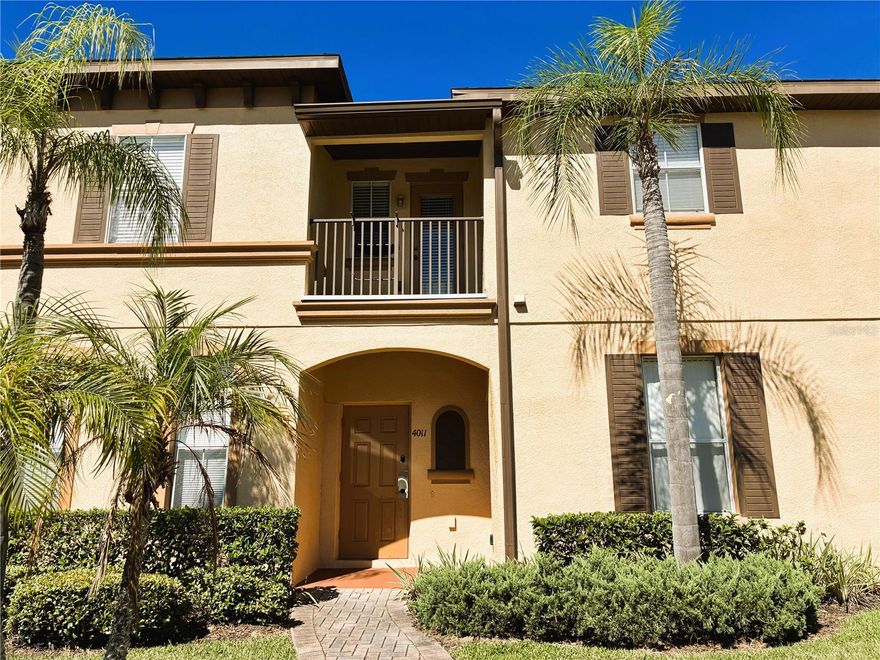 This spacious 3-bedroom, 3-bathroom townhome is located in the Gated resort community of Regal Palms in Davenport. Discover a well-designed floorplan featuring a combined living and dining area that flows into the open kitchen — perfect for entertaining and everyday living. Downstairs, you’ll find a bedroom with a full bathroom. Upstairs, the primary suite offers an en-suite bathroom with a relaxing garden tub/shower combo. Laundry room is located on the second floor. There is an additional bedroom with en-suite bathroom on the second floor. The second bedroom has access to a balcony.  

Regal Palms offers resort-style amenities like a huge pool with a lazy river and waterslide, clubhouse, fitness center, playground, and 24-hour guard gate. The monthly HOA dues include cable, internet, trash service, landscaping, and exterior maintenance, MAKING YOUR LIFE MUCH EASIER. Whether you're looking for a full-time residence, vacation home, or short-term rental opportunity, this home is perfectly located near shopping, dining, golf courses.