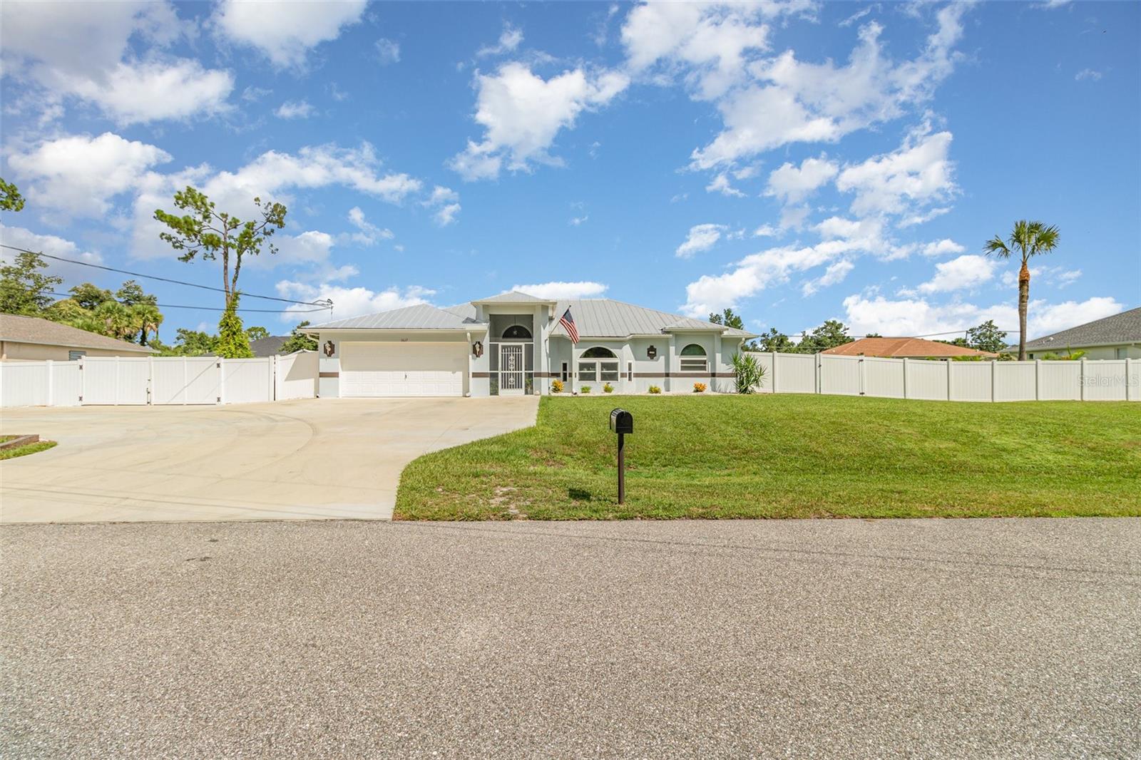 Welcome to 3617 Inverness St., a beautifully maintained 4 bed, 2 bath home with 2,211 sq. ft., set on a nearly 1-acre lot in a quiet North Port neighborhood with freshwater canal access for fishing.
Enjoy an open-concept layout, vaulted ceilings, a modern kitchen with granite countertops and stainless steel appliances. The split-bedroom design offers privacy, including a spacious primary suite with a walk-in closet.
Step outside to a screened in lanai and fully fenced backyard with an RV hookup, a workshop/shed and plenty of room to add a pool, store a boat, or just enjoy the space.
Additional highlights: No HOA or CDD, conveniently located near I-75, shopping, dining, and just a short drive to Gulf beaches—this property offers the best of Florida living with room to grow.