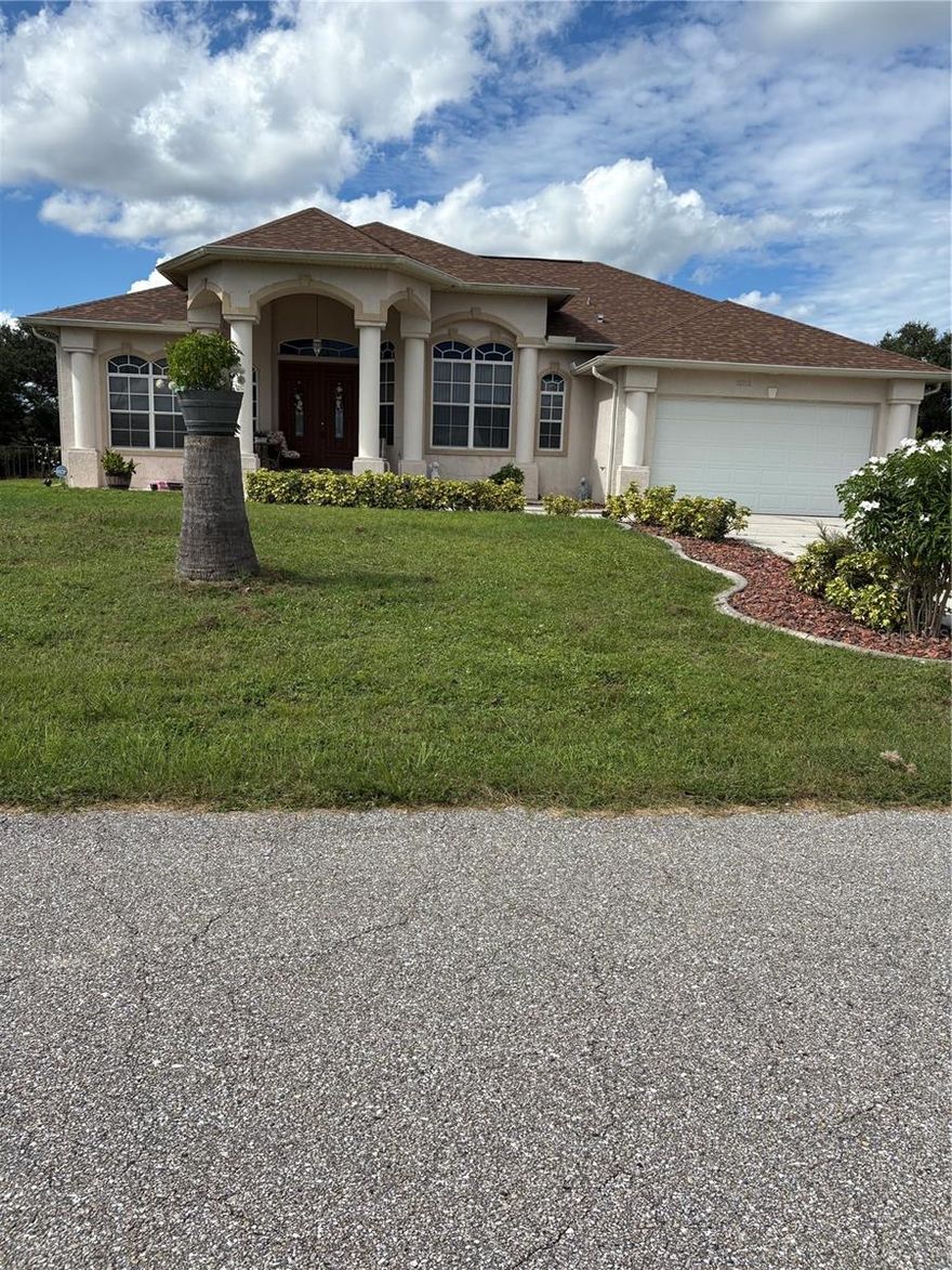 WOW!!! WHAT A FIND!!!!! This Seasonal rental home is located inside the world famous Warm Mineral Springs.  Located a block away from the Springs Resort.  This is a huge home in a great location. 4 Bedroom, 3 baths and 2 car garage on oversized lot and on a freshwater canal. Heated pool and Spa!!!Beautiful open kitchen. Huge covered lenai. Laundry in home. Master bath has shower and separate tub. Porcelain tiles and laminate flooring throughout. Walking distance to the world famous WARM MINERAL SPRINGS Resort. Close to shopping, post office, and short drive to beaches. Available starting November 24 2025. Two week minimum.  $350 cleaning fee. All utilities included with limit on electric.  Electric included up to $300 per month.