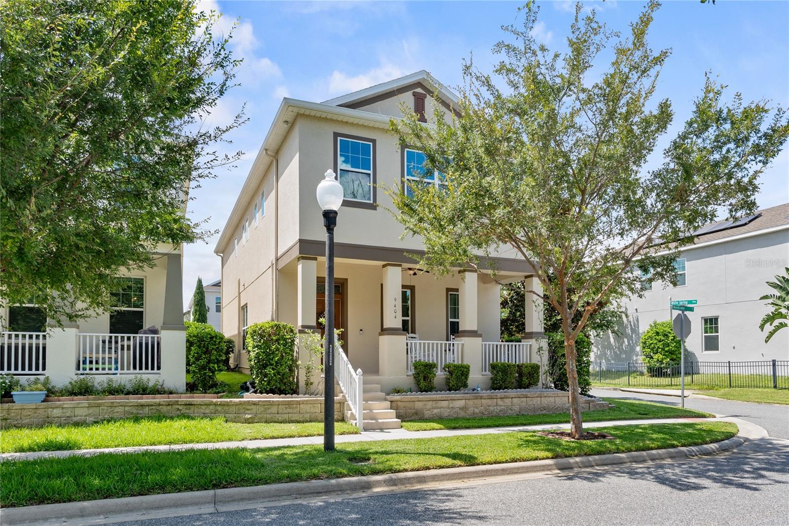 Welcome to 9404 Woodcrane Drive in Winter Garden’s highly sought-after Horizon West area! Featuring 3 bedrooms, 2.5 bathrooms and over 2,000 square feet, this home is situated on a premium corner lot. The first floor is perfect for entertaining, featuring a stylish kitchen with espresso cabinetry, quartz countertops, backsplash, and stainless steel appliances. The formal dining room is thoughtfully tucked into its own space creating the perfect setting for intimate dinners and special gatherings. The main level half bath allows guests easy access while keeping the upstairs bedrooms and bathrooms private. This home’s upstairs bonus room is a true value-add, providing a flexible space that can be utilized in a multitude of ways. The second floor also includes a convenient laundry room complete with cabinet storage, two secondary bedrooms, and a generous primary suite with two separate closets, tray ceilings and an ensuite bathroom with double vanity sink and walk in shower that features two shower heads. Stay connected and in control with smart features like a Ring doorbell and a mounted security camera above the garage, offering both convenience and security whether you’re home or away. With the Taexx in-wall pest defense system already installed, routine treatments are simple, mess-free, and designed to keep your home comfortable without the hassle of traditional pest control methods. Watermark is one of Winter Garden’s most sought-after resort-style communities and your HOA payment packs incredible value. Residents get to enjoy a beautifully designed clubhouse complete with gathering spaces, kitchen, and a state-of-the-art fitness center. Outdoor amenities include two sparkling pools, one of which has cabanas, shaded pergolas and an entire pool area for the little ones complete with water slides, a tipping bucket, and shallow play areas designed for fun. Sports enthusiasts enjoy tennis courts, basketball courts, bocce ball, and open green spaces perfect for outdoor play. Watermark owners also have access to tons of neighborhood activities throughout the year. From food truck nights, pool parties to seasonal gatherings, the multitude of events help foster a true sense of community. Unique to Watermark is the rooftop deck with panoramic views, offering views of nightly Disney fireworks, plus an outdoor amphitheater for concerts, movies, and neighborhood events. This home is also conveniently located just a few minutes from The Mark that makes your local Starbucks, Walgreens and New York Beer Project all within walking distance. Another major advantage of living in Watermark is access to some of Orange County’s top-rated schools. Owners benefit from highly acclaimed A-rated schools, including Panther Lake Elementary, Hamlin Middle, and Horizon High, all located just minutes from the community. These schools are known for their strong academic programs, excellent extracurricular activities, and a supportive learning environment, making Watermark an ideal choice for looking for outstanding education opportunities. With its thoughtful upgrades and prime location in the desirable Watermark community, this home truly has it all. Don’t miss your chance to make it yours—schedule your private showing today!