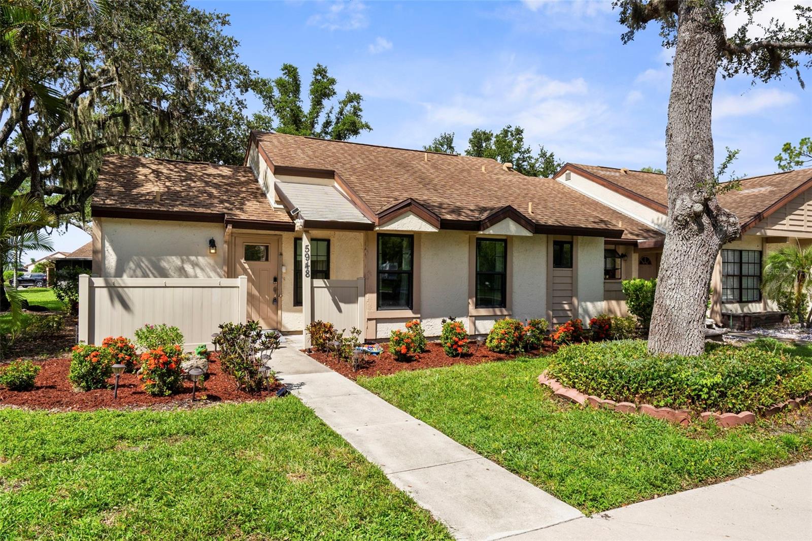 ADORABLE VILLA WITH MODERN UPGRADES, VINYL FENCING & PRIME LOCATION!
This Charming villa is packed with upgrades and comfort! Enjoy the security of a whole-house gas generator, hurricane impact windows, and the privacy of vinyl fencing. The interior features custom soft-close cabinetry, granite countertops, and two large mounted screen TVs that stay with the home. The spacious enclosed lanai with large vinyl windows provides the perfect space for relaxing or entertaining.
With low HOA fees, this home is a rare find-ideally located near shopping, dining, medical offices, public transit, Warm mineral springs, The North Port Aquatic Center, walking trails and the local skate park. Move -in with a few tiny fixes and waiting for you.