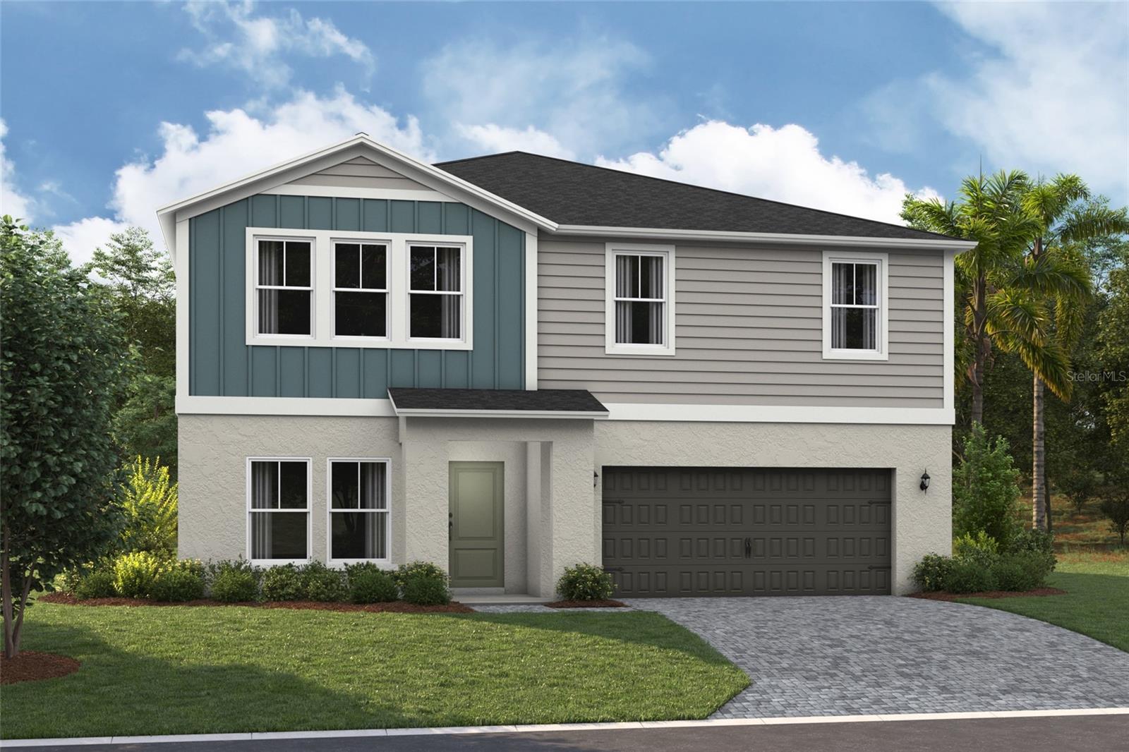 One or more photo(s) has been virtually staged. Under Construction. Prepare to be impressed by the Gabriela, a stunning two-story 5-bedroom, 3.5-bathroom home with a 3-car tandem garage. The inviting exterior and professionally designed landscaping exudes curb appeal. Once you're inside, you'll find a den space and half bathroom off the foyer, offering a private office or flex space. A secluded guest suite with a walk-in closet is also conveniently located on the first floor. The kitchen overlooks the open living and dining areas, seamlessly connecting to the lanai, creating the perfect layout for the Floridian lifestyle. With luxury vinyl plank flooring throughout the first floor, quartz countertops, and stainless-steel appliances, you’ll love how this floor plan lives. Upstairs, the bonus room serves as a central hub, leading to the owner’s suite and secondary bedrooms. The expansive owner's bathroom offers a walk-in shower, double vanity, and a spacious walk-in closet. This home also includes a smart thermostat with voice control, offering another convenient mix of functionality and modern design, setting the Gabriela apart the moment you arrive.
Experience the essence of community living at Two Rivers. Located North of Tampa, residents enjoy all the dining and shopping options the Wesley Chapel area has to offer while staying close to nature. This master-planned community is inspired by the surrounding nature, nestled within woods, grasslands, and water allowing homeowners to fully immerse themselves in the outdoors. Resort-style amenities add to the luxury of the Two Rivers lifestyle while a full calendar of events fosters a sense of community.
Images shown are for illustrative purposes only and may differ from actual home. Completion date subject to change.