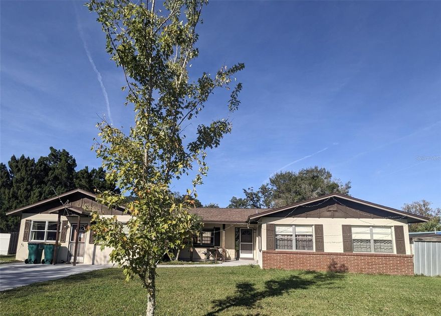 Are you looking for that country estate with room for a horse and still be close to town? This three-bedroom, two-bath split-plan pool home plus an attached in-law apartment is on over an acre! The wood-burning fireplace in the family room is perfect for the holidays. The large screened pool area is like having extra living space. The kitchen has 42-inch cabinets. Inside laundry. Bathrooms have been updated. The in-law apartment has a private entrance, a full kitchen, a dedicated central air unit & large walk-in closet/pantry.

Reroofed & replumbed in 2021. Watch Kennedy Space Center rocket launches from your front porch. Hook up the boat and enjoy the Intracoastal Waterway and world-class fishing in the Indian River Lagoon. Short walk to grocery store & shopping center. Close to schools, hospital, and dining.
Reroofed & replumbed in 2021. New water heater.

Priced way below market value for your renovations!

The property includes a 40 ft Class A Monaco Dynasty motor coach & some tools in the oversized garage workshop.