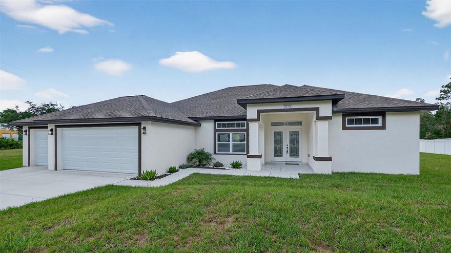 Welcome to your brand-new dream home in the heart of Weeki Wachee, Florida! This stunning 4-bedroom, 2-bathroom residence with a spacious 3-car garage offers the perfect blend of modern style and everyday comfort. Inside, you’ll find sleek tile flooring throughout and a bright open-concept layout designed for both relaxation and entertaining. The showpiece of the home is the massive kitchen island topped with quartz countertops, offering abundant counter space and plenty of seating—perfect for casual dining or hosting gatherings. Each bathroom features fully tiled, contemporary finishes that provide a spa-like atmosphere. With four generous bedrooms, there’s room for family, guests, or even a dedicated home office. Step outside to the open patio area with plenty of room for a future pool, creating the perfect setting for outdoor living, summer barbecues, and Florida sunsets. Combined with the home’s clean curb appeal and oversized 3-car garage, this property offers both luxury and practicality.

Area Highlights & Amenities
Living in Weeki Wachee means more than just a beautiful home—it’s a gateway to Florida’s natural wonders and convenient amenities:Weeki Wachee Springs State Park: Just minutes away, famous for crystal-clear waters and the legendary mermaid shows.

The Weeki Wachee River: Perfect for kayaking, paddleboarding, and manatee watching.

Nearby Beaches: Pine Island and Hernando Beach are a short drive away for sunsets, fishing, and boating.

Dining & Shopping: Convenient access to local waterfront restaurants and all the amenities of nearby Spring Hill.

Healthcare & Schools: Excellent medical facilities and well-regarded Hernando County schools.

Easy Commute: Quick access to the Suncoast Parkway for travel into Tampa and surrounding areas.