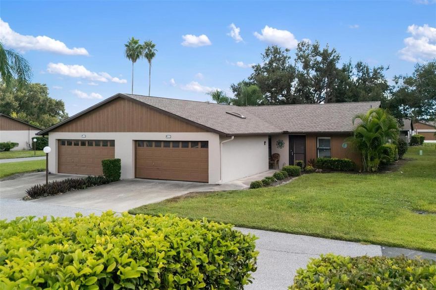 YOUR GULF COAST ESCAPE, JUST MINUTES FROM NOKOMIS BEACH!  
Welcome to your next chapter in beautiful sunny Southwest Florida. Located just minutes from the shimmering shores of Nokomis Beach, this 2-bedroom, 2-bath villa with a spacious den and a 2-car garage offers low-maintenance living with high-quality lifestyle perks. Whether you are searching for a seasonal getaway or your full-time oasis, you will appreciate the coastal charm and thoughtful layout of this home.  Step inside to discover a light-filled, open-concept floor plan designed for comfort, convenience, and connection. Notice the Plantation Shutters throughout the property, it's one of our favorite features along with the impact windows and doors for peace of mind. The bonus den offers the perfect flex space to use as an office, hobby room, or cozy guest nook for visiting family - as it has a spacious closet for extra storage. Several updates include new plumbing and a refurbished garage door in 2020, PLUS a motorized garage door screen. The electrical panel was replaced in 2020, HVAC replaced in 2018, Water Heater in 2015, and new Roof installed in 2023. Refrigerator was replaced in 2023, and the garbage disposal in 2022.  Step out back to your private patio that overlooks our natural Florida wildlife, making it an ideal spot for morning coffee or an evening glass of wine as the sun sets.  This villa is nestled within a vibrant 55+ community known for its friendly neighbors, active lifestyle, and unbeatable location. Just a quick ride to Venice Island, top-rated golf courses, waterfront dining, and boutique shopping. This is where life becomes easier, breezier, and more enjoyable.  No stairs, no snow, and no stress...just sunshine, serenity, and the space to truly relax.