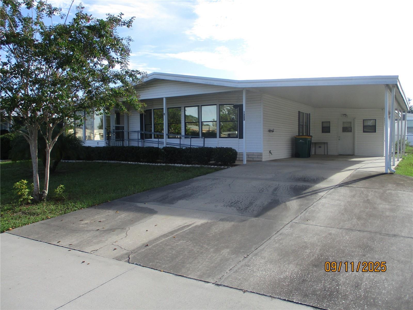 Welcome to Lake Frances Estates -a highly sought-after 55+ golf cart neighborhood. Come see this 2 bedroom, 2 bath home with large workshop, shed with new roof and large Forida room. New AC unit. Appliances, washer and dryer included. Front entrance ramp for wheelchair accessibility. Come enjoy the community center and enjoy the many activities. You will enjoy the 2 pools, one inside and one outside. Clubhouse has library, pool tables plus other activities. Ride your golf cart to the grocery store, the clubhouse, explore downtown Tavares or just around the neighborhood for friendly chats.