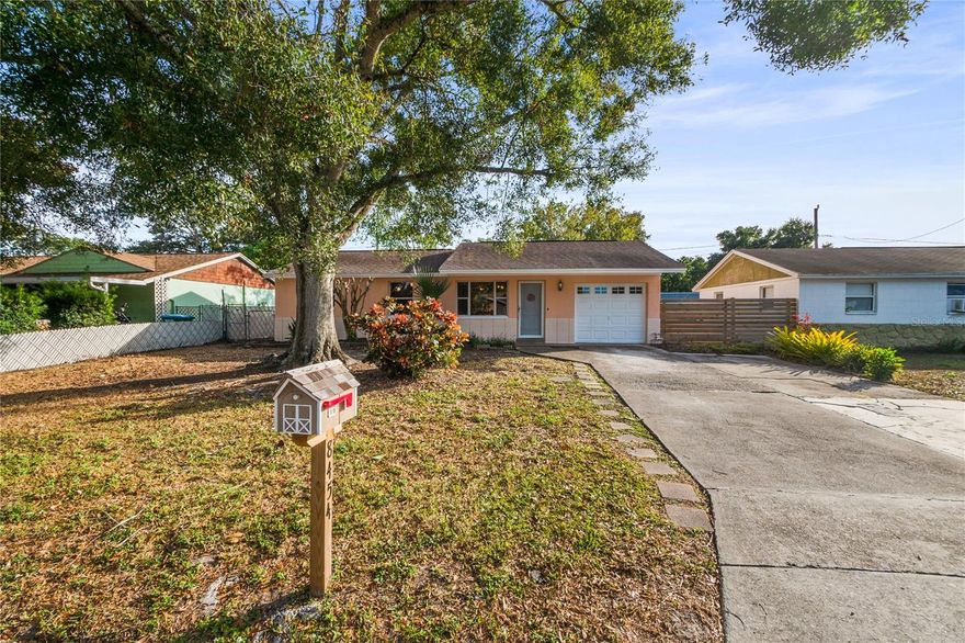 Welcome home to this fantastic 3-bedroom, 2-bathroom 1-car garage home in Seminole! This residence sits on a dead-end street with a cul-de-sac and boasts a double wide parking pad. Step inside, to this all-block construction home, it features an open living design, eating space in the kitchen, and the master bedroom has its own private bathroom. The kitchen is original but was built with solid wood cabinetry, making this an easy project to repaint and add new hardware for an updated look. All the expensive upgrades have been done, the roof in 2019, A/C in 2020, the water heater 2022, the electrical panel has been updated, and the exterior was just painted. Step out back and see where this home really shines, there is a fully fenced pool sized back yard, the perfect place to play or for the pets. This home is the perfect house to build some equity in, with a little work on the interior flooring and some fresh paint, this home could be totally transformed! This is an excellent first-time home or a home for a rental. Hurry do not miss this one! NO FLOOD ZONE!!