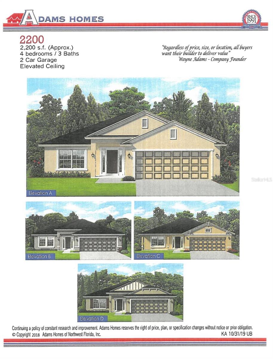 Under Construction. Step into this magnificent 2200 Sq ft residence boasting 4 bedrooms (2 ensuites), 3 baths, a 2-car garage, and an abundance of entertainment space. Every inch of this home has been meticulously designed to exude style and functionality. As you enter, you'll be captivated by the seamless flow of the open-concept great room, dining room, and kitchen, adorned with 10' ceilings. Revel in the beauty of ceramic tile flooring throughout the main areas. The attention to detail is evident with features like 5 ¼ inch baseboards, 5-panel doors, brushed nickel levered door handles, LED recessed lighting, double pane, insulated tilt-in sash windows, and an array of other thoughtful touches. The owner's suite offers a generous space to unwind, while the ensuite bathroom showcases a double sink vanity with additional storage drawers, a linen closet, and a large, tiled shower. Additionally, there is a secondary suite with its own ensuite and a spacious walk-in closet. Two additional bedrooms share an oversized bath with a linen closet, tub-shower combo, separate toilet, and a double sink vanity with storage drawers. Located within a gated community, this home benefits from city water and sewer services and has the added advantage of no CDD fees. This home is truly a must-see, but the appeal doesn't end there. The North Port area offers a wealth of amenities, including top-rated schools, shopping, delectable dining options, and exciting entertainment venues all within a short drive of everything the Florida Gulf Coast. Don't miss out on the opportunity to make this property your own! A 1-year builder warranty, 2-year limited warranty, and 10-year structural warranty are included. The seller pays the majority of the closing costs with the use of a preferred lender!