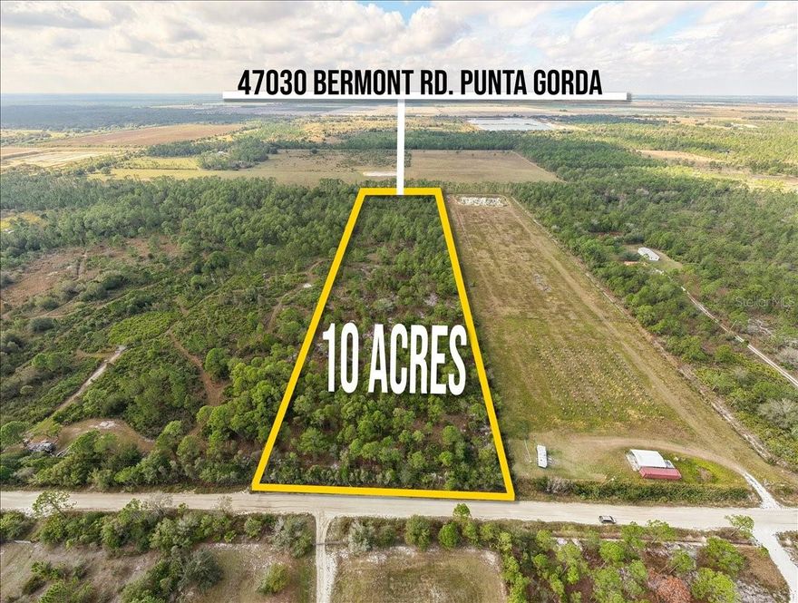Discover 10 acres of pristine Florida land located on desirable Bermont Road in Punta Gorda. This expansive parcel offers endless possibilities—build your custom home, design a private ranch, create an equestrian setup, or simply enjoy wide-open space with no HOA restrictions. The property provides exceptional privacy while still being conveniently close to downtown Punta Gorda, Babcock Ranch, dining, shopping, and major roadways. Whether you're seeking acreage for a personal retreat or looking for a smart long-term investment, this versatile land presents a rare opportunity in a fast-growing area.