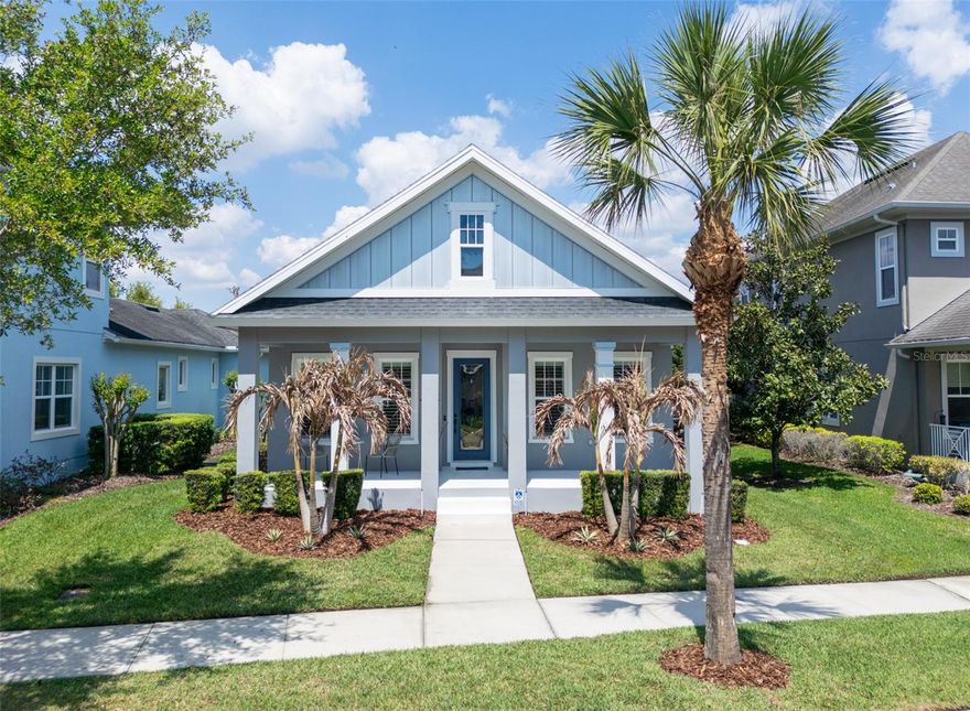 Welcome to this beautiful 3 bedroom, 2 bath, + Office house, located in Lake Nona’s highly desirable Laureate Park neighborhood.  Just blocks away from Crescent Park, Canvas Restaurant and the community amenities. This like-new home features many upgrades you will fall in love with, including an open concept floor plan with 10-foot ceilings, crown molding, windows with plantation shutters and new engineered hardwood floors. The Chef’s Kitchen features modern cabinets, under cabinet lighting, upgraded appliances, built-in convection/microwave combination ovens, walk-in pantry, large island with granite countertops. The owner’s suite features a new walk-in frameless shower, dual sinks with granite counters and a spacious walk-in closet with built-ins. Laureate Park is Lake Nona's premier community which includes FREE 1GB fiber internet, resort style pools, fitness center, tennis, basketball, many beautiful parks, lakes, 40% green space and A-rated schools. Nearby are Lake Nona's Medical City, Town Center, USTA, KPMG, and countless dining/shopping options.