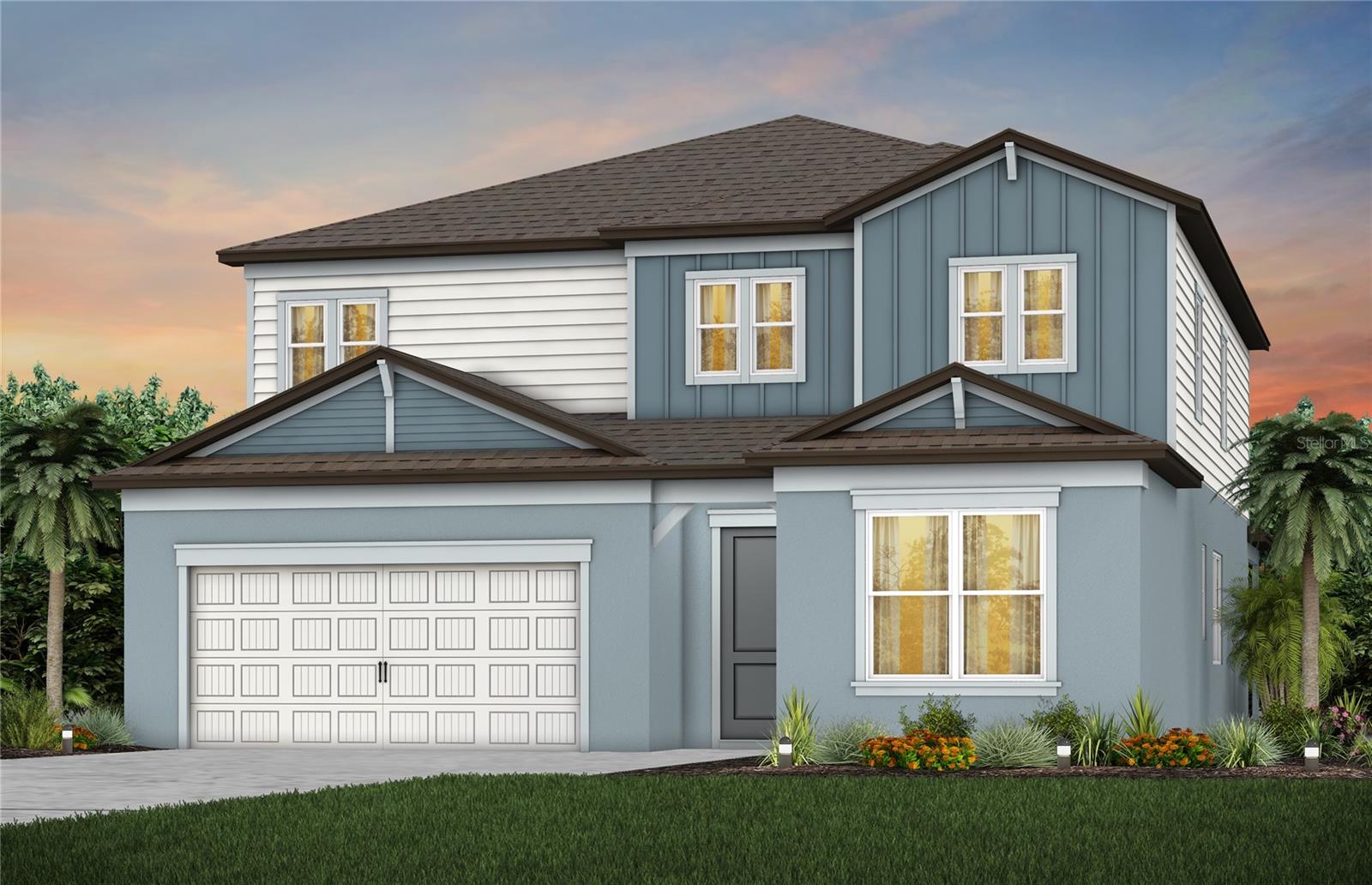 Under Construction. Pulte Homes is Now Selling in Two Rivers! Two Rivers is a master-planned community near Wesley Chapel that is enveloped by woodlands, grasslands, and waters. Amenities will include a clubhouse with a resort-style pool, fitness center, nature trails, parks, shared green spaces, and so much more.
Featuring the new, consumer-inspired Scarlett floor plan with an open-concept home design, this home has the designer finishes you've been looking for. The upgraded, gourmet kitchen showcases a center island and a large single-bowl sink with an upgraded white cabinet, granite countertops with 9”x11” tiled backsplash, an oversized pantry, and Whirlpool stainless steel appliances including a dishwasher, built-in oven and microwave, and stovetop with range hood.
The Owner’s bath has dual sinks and a walk-in shower with shower niche. The secondary bathroom has a tile shower surround at tub. There is 9”x36” tile flooring in the main living areas and flex room, baths and laundry room, and stain-resistant carpet in the bedrooms and loft.
This home makes great use of space with a 1st-floor bedroom with private full bath, a spacious loft, a convenient 2nd-floor laundry room, walk-in closets in every bedroom, storage under the stairs, a large, covered lanai, and a 3-car tandem garage.
Additional upgrades include LED downlights in the gathering room, 8’ interior doors on the first floor, floor outlet, a pocket sliding glass door to the lanai, 4 LED downlights, and a Smart Home technology package with a video doorbell.
