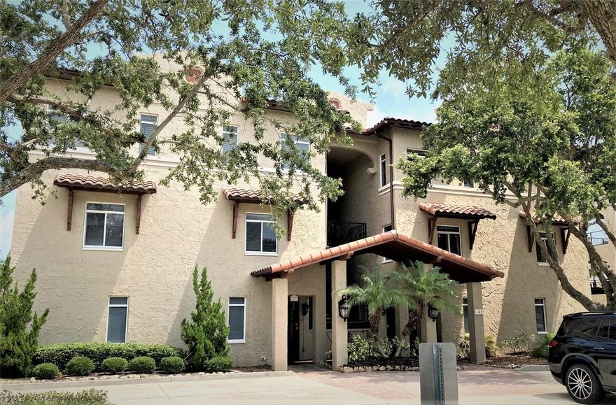 EXPERIENCE THE EXCLUSIVE LUXURY OF WATERSIDE CONDO LIVING!
Enjoy the serene saltwater canal views and live peacefully in these intimately luxurious Mediterranean style quarters. This unit,  quietly located at the end of the complex, faces the main saltwater canal that lead right into the Intracoastal Waterway. The community has an electronically controlled entrance and an exquisite garden like landscape with mature thick oak hammock trees. The kitchen features granite counter tops and upper tier stainless appliances. Floors are covered with 18 tile in living areas. The floor plan is very open and this unit also has a roomy covered tile lanai, 8' wood entrance doors the pool area (Residents and guests only), has an outdoor summer kitchen, and a short stroll to the waterway. This unit also features a private 1 car garage. Waterside is an intimate village of only 39 private, Mediterranean stucco finished condominium residences in seven buildings. The community offers an electronic gated entrance. The residents’ pool area includes cabanas. This luxurious Mediterranean style condominium showcases views of the saltwater canal (Club House Waterway) and easy boating access to the Intracoastal and a nice view of the in-ground swimming pool and other amenities. This 2nd Floor unit features 10 ft ceilings, extensive crown molding, large living & dining areas with open-concept that allows plenty of room to relax and entertain. The gourmet kitchen boasts 42" wood cabinets, stainless steel appliances, cook top, wall oven, microwave, beautiful granite countertops and a large breakfast bar area able to seat 4 guests. This beautiful home boasts 3 roomy bedrooms that each have their own bath & walk-in closet. The primary suite has a large bathroom with generous walk-in shower & double vanity with granite counter tops. Both the owner's suite & great room have sliders out to the spacious balcony. The storage space in the unit is abundant with large closets, cabinet space in the laundry room. The HOA fees include elevator, pool, hot tub, fire pit, outdoor kitchen, Spectrum Cable, Wi-Fi, trash removal, in-wall pest control and gated security. ." ****The boat slip with no lift mechanism is available for sale separately, at an agreed price.*****