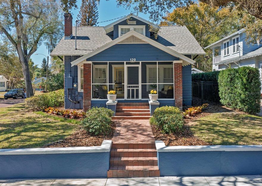 Craftsman Character. Modern Comfort. Unmatched Downtown Lifestyle.
Tucked inside Orlando’s treasured Historic District in highly desirable Thornton Park, this timeless Craftsman blends architectural charm with thoughtful modern upgrades — — all just steps from Lake Eola, neighborhood parks, dining, farmers markets, and year-round events.
From here, your weekends unfold effortlessly. Walk or bike to Lake Eola’s farmers market, art festivals, concerts, and fireworks. Meet friends for dinner along Thornton Park’s brick-lined streets. Grab coffee or cocktail in the Milk District, explore the eclectic dining scene of Mills/50, or stroll into Downtown for events, shows, and nightlife. Few homes offer this level of true urban walkability while maintaining neighborhood charm.
From the moment you arrive, the inviting screened front porch sets the tone — the perfect place for morning coffee, evening wine, or waving to neighbors strolling by.
Inside, soaring ceilings, rich wood floors, and an open layout washed in natural light create a warm and inviting ambiance. The living room centers around a fireplace accented by built-in shelving and a distressed wood mantle, flowing effortlessly into the spacious dining room and a butler’s pantry designed for seamless serving & entertaining.
The impressive kitchen is a true gathering space, featuring sleek, well-appointed cabinetry with abundant custom storage solutions, a perfectly sized island with seating and a secondary sink, a premium natural gas cooktop, and a beautifully integrated single-basin sink complete with a professional-style glass rinser, all complemented by a charming breakfast nook — making it equally suited for relaxed weeknight dinners or hosting friends and family.
Two spacious bedrooms with high ceilings, along with a renovated full bath, round out the main level. Upstairs, the primary retreat feels like its own private sanctuary — complete with sitting area, custom walk-in closet, and a newly renovated spa-inspired bath with elegant double vanity, custom built-in linen cabinet, and large glass-enclosed shower.
Outdoor living is equally exceptional. A covered back porch opens to an extensive brick paver patio (2017) and custom summer kitchen with gas grill, refrigerator, and storage — creating a private backyard setting designed for effortless open-air gatherings.
Additional highlights include: 
Detached 1 car garage   -Built-in EV charger off driveway    -New Roof (2023)    -New HVAC (2025)   -Dual Termite Bonds & Transferable   -Natural gas connected.

With 3 bedrooms, 2 baths, and 2,202 square feet of thoughtfully curated living space paired with a private backyard retreat— this is where historic charm meets modern comfort and the ease of true downtown walkability. Experience it in person.