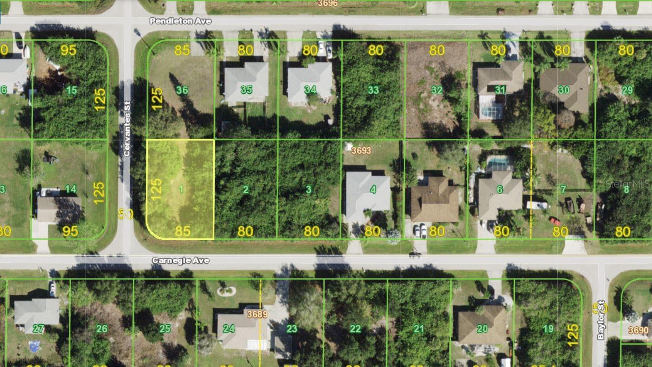 ENGLEWOOD EAST! CITY WATER!! OVERSIZED! No CDDs or HOAs with fees or deed restrictions!! Not in a zone requiring scrub jay mitigation fees per the Charlotte County website 05/09/26. Not in a zone requiring flood insurance (X). Fourteen minute (6.9 mile) drive to beautiful Englewood Beach!! Conveniently located to shopping, dining, banking, etc. New construction is everywhere you look and you can be part of the action. Information about local builders is available upon request. Also great for self directed IRAs, 401Ks and other investment portfolios. The lot directly north and adjacent to this slot is available on Pendleton for $65,000. Both are corner lots. The one on Pendleton is owned for a duplex.