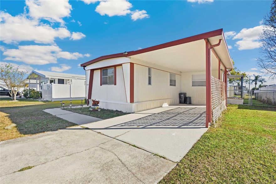 Ready for a vacation getaway or a forever home? This fenced, pet-friendly property is located in Betmar Acres, a desirable active 55+ golf community where you own the land and enjoy a low annual community fee of just $448. Inside, the home features laminate flooring throughout and a flexible bonus room off the kitchen that works perfectly as an additional living area or, with the addition of a wardrobe, a potential third bedroom. The kitchen and bathrooms have been recently updated with new cabinetry, flooring, and newer appliances. The home offers a split-bedroom floor plan, with a half bath in the second bedroom and an updated main bathroom conveniently located next to the primary bedroom. The laundry is conveniently located inside the home. Out back, enjoy a fully fenced yard and a 9’ x 15’ storage/golf cart building. The covered front deck is the perfect spot to relax after a round of golf or enjoy a sunny afternoon with friends. Betmar Acres offers an exceptional lifestyle with 27 holes of golf, two swimming pools, two hot tubs, three clubhouses, a library, walking paths, game rooms (billiards, table tennis, board games), miniature golf, enclosed shuffleboard courts, tennis courts, pickleball courts, a basketball court, bocce courts, a dog park, and bingo. Schedule your private showing today and experience the Betmar Acres lifestyle.