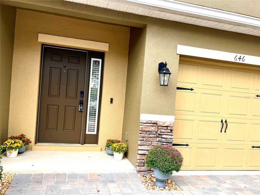 One or more photo(s) has been virtually staged. Beautiful 3 Bedroom GATED Townhome with No Front or Rear Neighbors in a Prime Location!
This spacious and well-maintained townhome offers both privacy and convenience. Featuring 3 bedrooms, 2.5 bathrooms, and thoughtful upgrades throughout, it’s move-in ready and zoned for top-rated Seminole County schools.
The kitchen boasts stainless steel appliances, including a side-by-side refrigerator, microwave, stove, dishwasher, and an undermount sink with granite countertops. Elegant maple cabinets with crown molding and silver pulls complete the designer look and are carried throughout the bathrooms, which feature one-piece cultured marble sinks and countertops.
The entire first floor, plus all bathrooms and the laundry room, are finished with upgraded 18x18 Daltile tile flooring. Leading to the Garage is the UPGRADED *EXPANDED* PAVER DRIVEWAY that FITS 2 CARS ,side by side . GARAGE is equipped with a quiet belt-driven opener and keypad access.
Enjoy outdoor living with a 10' x 10' back patio, a grill pad, and an 8' x 6' privacy fence on both sides of the backyard. The brick wall at the rear provides even more seclusion. Inside, extra-large sliding glass doors bring abundant natural light into the open living space. Washer and dryer are also included.  The community HOA provides peace of mind with termite bonds, roof replacement coordination, exterior painting, and full landscaping services. Residents also enjoy access to the community pool and common areas. Conveniently located near I-4, 17-92, 434, Ronald Reagan Ave, Lake Mary Blvd, Cross Seminole Trail, Lake Mary & Longwood SunRail Stations, and a wide variety of shopping and dining options. Zoned for Highlands Elementary, Greenwood Lakes Middle, and Lake Mary High School. This townhome combines low-maintenance living with privacy and an unbeatable location— MOVE-IN CONDITION ! Never leased! Schedule your showing today!