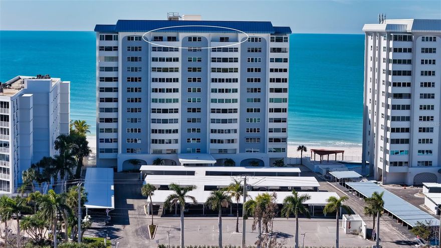 Rare opportunity to own a Lido Key penthouse in the recently renovated Key Towers South, a sought after beachside condominium offering the epitome of island living. The 2025 structural renovation gives the building the feel of a brand new residence.  Perfect for year-round or stress-free snowbird living. It now defines everything you’ve imagined for an idyllic Gulf Coast lifestyle. As you enter the redesigned lobby, you’ll immediately be impressed by the state-of-the art fitness center, community room with its full catering kitchen, private business center, and covered bike storage. Step outside to enjoy the newly completed heated pool and resort style deck that overlooks the unspoiled soft sands of world renown Lido Beach. Saunter into your gentle aqua gulf waters along the pristine 200 feet of beachfront. This 2 bedroom, 2 bath residence with additional office or flex space, features an open floor plan, expansive living area, and two private balconies off of the primary en-suite bedroom and the living/dining areas. Enjoy stunning sunrise views and sweeping vistas of downtown Sarasota, the Ringling Bridge, Sarasota Bay, and the Intracoastal Waterway. This penthouse is ready for your personal touches, and is priced to sell. Nearby South Lido Key Park offers endless choices of kayaking, mangrove trails, and scenic walking paths. You're minutes from St. Armands Circle and Longboat Key, then an easy hop over Ringling Causeway to downtown Sarasota, the cultural gem of Florida. Renown for its arts and entertainment district, you’ll be captivated by the Sarasota Opera House, Selby Botanical Gardens, The Van Wezel Performing Arts Center, The Asolo Repertory Theatre, and the Florida Studio Theatres. Downtown Sarasota is filled with art galleries, eclectic shopping, and top-rated dining. Need a variety of boating, marinas and waterfront activities? There are several options, including the Marina Jack Park/Bayfront, as well as the nearby Sarasota Yacht club. The Sarasota-Bradenton International Airport is a simple 20 minute drive. All furniture and furnishings can be built into the sale. Very proactive HOA and on site management. Easy to show, Seller is motivated!