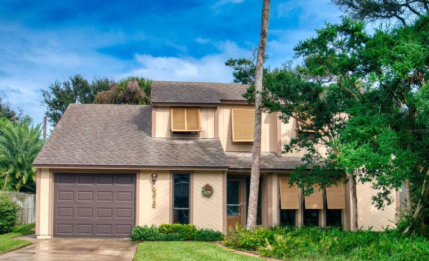 This lovingly built architects home is a must see. Located just a short walk to the no drive beach, this 2 bedroom, 2 bath has space for a 3rd bedroom AND space for an office. Large private, fenced yard has room for a pool. Main bedroom and bathroom are located on the ground floor. Main bath has newer tile and walk in shower. Kitchen features beautiful wood cabinets and center island. Living room features vaulted ceilings, sky light and a stained glass window. Florida room was enclosed in 2017 and ducted with a/c  making this room versatile for new owners needs. A solid oak stairway takes you to a loft area (another versatile area for new owners needs) and 2nd bedroom with private bath. Beautiful stained glass adorns the front door and doors to the back room. Storm shutters. Garage features single car and large workshop. A plush area of Simpson Stopper trees out front offer filtered shade and privacy. Charming home, meticulously maintained (one owner) with wonderful character. Don't miss this one! ;Water: City