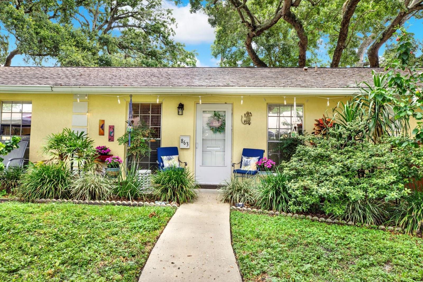Welcome to your own slice of paradise in the heart of Dunedin! This charming 1 story, 1-bedroom, 1-bath condo offers 770 square feet of stylish and comfortable living with a serene pond view and both front and back patios—perfect for enjoying your morning coffee or evening breeze. Step inside to a bright and open layout with updated finishes, tile flooring throughout, and a thoughtfully designed living and dining space. The modern kitchen features stainless steel appliances, a sleek tile backsplash, soft close cabinets and drawers, and convenient in-unit laundry. Nicely updated bathroom with a tranquil tropical feel. The spacious Bedroom features 2 closets for extra storage. This property also has an enclosed Florida room that could be used for an office, a crafting room, or just additional seating. Roof is 2016 and has a newer tankless water heater. Just a 10-minute walk or a 4-minute bike ride brings you to vibrant Downtown Dunedin’s restaurants, shops, and bars. You’re also less than a mile from the Pinellas Trail and just 20 minutes from the sugar sands of Honeymoon Island and Clearwater Beach. Comes with a covered parking space and a low-maintenance lifestyle, this is the perfect home for full-time living, a seasonal getaway, or a long-term investment opportunity. Come experience the Dunedin lifestyle—schedule your showing today!