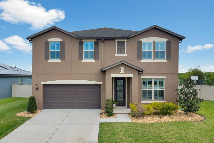 Experience elevated living in sought-after community of Whaley’s Creek. Built less than 9 years ago and thoughtfully enhanced with premium builder upgrades, this impeccably maintained home offers a seamless blend of sophistication, comfort, and modern design with window shutters throughout. From the moment you enter, you are welcomed by elegant interiors and a versatile, thoughtfully designed floor plan ideal for both refined living and effortless entertaining. A private first-floor guest suite with a full bath provides an exceptional retreat for visitors or multi-generational living. Upstairs, the expansive primary suite serves as a true sanctuary, complemented by three generously sized secondary bedrooms and a spacious bonus lounge perfect for the six-bedroom, media room, private retreat equipped elevated gathering space. At the heart of the home, the gourmet kitchen captivates with an oversized island with upgraded top of the line appliances, amazing prep space, and seamless flow into the main living areas creating an inviting setting for intimate dinners or grand-scale entertaining. A dedicated first-floor office adds both convenience and functionality for today’s modern lifestyle. Step outside to your private backyard oasis with no rear neighbors, offering enhanced privacy and tranquility. Enjoy the enclosed lanai ideal for year-round relaxation or entertaining alongside an above-ground pool, perfect for cooling off on warm Florida days. Ideally positioned near the community pool and playground, this residence perfectly balances exclusivity with convenience. Enjoy the charm and serenity of St. Cloud living while remaining just minutes from Medical City, Lake Nona, fine dining, upscale shopping, Orlando’s world-class attractions and beautiful coastal escapes. This is a must-see home with LOW Hoa no CDD, one of the largest homes in community with an extra-large lot. All upgrades have been attached in the MLS.