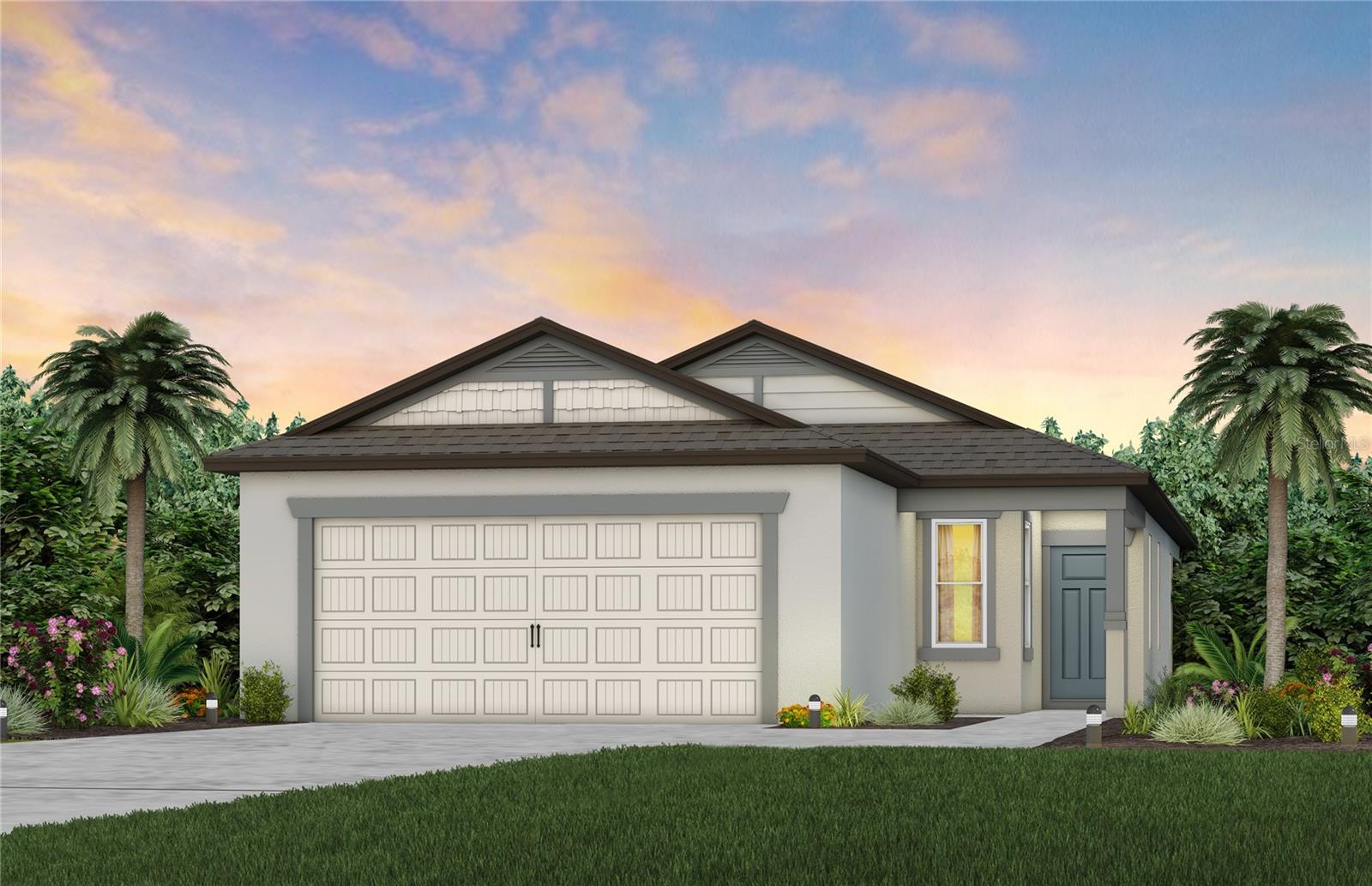 Under Construction. Pulte Homes is Now Selling in Twisted Oaks! Enjoy all the benefits of a new construction home in the charming city of Wildwood, Florida, just 2 miles west of The Villages! This new home community will offer a resort-style pool with an open cabana, playground, green space, and dog park.
Featuring the perfectly sized Daylen floor plan, this home has the layout you’ve been looking for. The designer kitchen showcases a center island, stylish white cabinets, quartz countertops with a 4" quartz backsplash, a pantry, and Whirlpool stainless steel appliances, including a dishwasher, microwave, refrigerator and range.
The bathrooms have matching cabinets and quartz countertops and a walk-in shower and dual sinks in the Owner's bath. There is 18”x18” floor tile in the main living areas, baths, and laundry room, and stain-resistant carpet in the bedrooms.
This home makes great use of space with four bedrooms, two full baths, a convenient laundry with washer and dryer, a covered lanai, and a 2-car garage.
There are also a Smart Home technology package with a video doorbell.