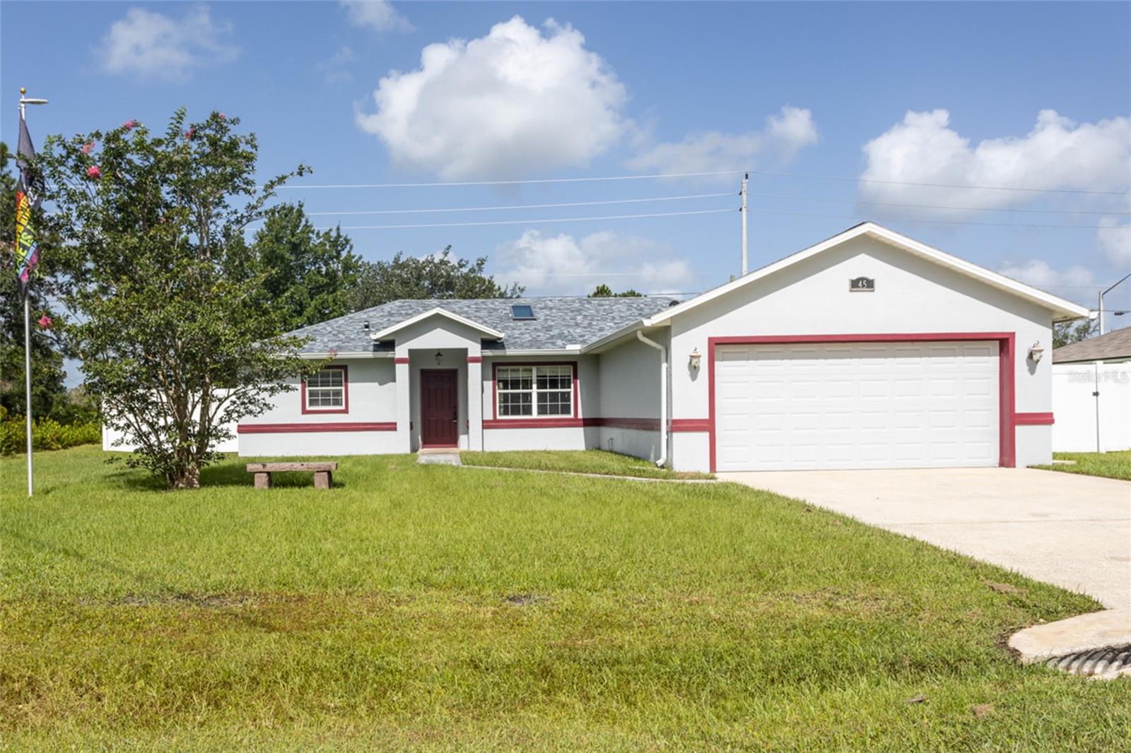 Welcome to this charming residence in the neighborhood of Matanza Woods, conveniently located near I95 for an easy commute to St Augustine and Daytona Beach. This 3 bedroom, 2 bathroom split plan home features vaulted ceilings in great room, 5-1/2" baseboard, 2 skylights in great room and 1 skylight in bathroom. Kitchen counters are granite. All windows are single hung aluminum, double pane with marble sills. Master bedroom has a walk in closet with wooden shelves. Wooden shelves also in pantry and linen closet. Brand new dishwasher and range. Outside of home has gutters as well as a covered patio and a vinyl fence for backyard privacy. Roof 2023, A/C 2019, Water Heater 2024.
There is a Termite bond that is transferrable to new owners.