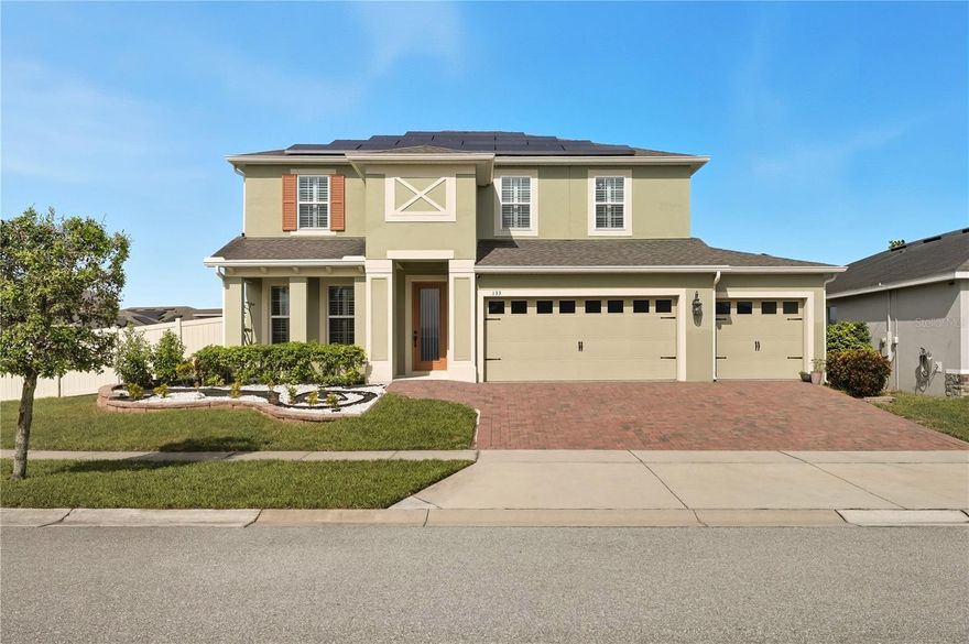 Welcome to the Plumeria Oasis! A stunning 4br 3ba two story single family home in the premier community of Champions Reserve in Champions Gate. This beautifully customized residence combines modern design with outdoor luxury offering a perfect retreat for families seeking comfort, style and functional living! 
Step inside to discover a spacious and airy open concept interior that promotes effortless movement and a seamless flow between living areas. The home's contemporary finishes and thoughtful layout creates a welcoming environment, including a dedicated guest bedroom for visitors and a discreetly located office nook for homeschooling, remote work or study sessions.
Upstairs you will find three additional bedrooms along with a generous loft or bonus room perfect as a play area, office space or versatile family space. The master bedroom boasts a large walk in closet and a master bath providing an elegant feel.
The expansive backyard is an entertainer's dream. It features a large backyard with one of the largest lots in the community. It has a large, functional outdoor area with a outdoor BBQ and fire pit areas perfect for family gatherings, stores around the fire pit or simply enjoying the serene mornings surrounded by flagrant plumerias.The lush landscape adds a tranquil, tropical vibe while the sizable open space offers the ability to add a pool or maximizing additional living activities. 
Parking is a breeze with a spacious three car garage complemented with a sizable paver laid driveway for three additional vehicles for guests or family. This home provides a versatile advantage for entertainment or family activities. The community has a beautiful large pool with playground for recreational activities.
Discover the perfect blend of modern luxury, outdoor beauty and functional design at Plumeria oasis-your dream home awaits in Champions Reserve!