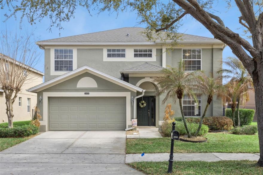 *Video Tour Available!*  Experience the best of Florida living in the heart of Stoneybrook West, where resort-style amenities and a true sense of community come together. Behind 24-HOUR GUARD GATED ENTRANCE, you’ll find everything you need to live like you’re on vacation year-round—an Olympic-sized swimming POOL, splash zone, FITNESS CENTER, playground, tennis, basketball and pickleball courts, a fishing pier, plus a PRIVATE BOAT RAMP on Black Lake. Even better, the quarterly HOA INCLUDES SPECTRUM INTERNET AND CABLE, making life here as convenient as it is enjoyable.  Tucked away on a quiet CUL-DE-SAC STREET with no through traffic, this home offers both privacy and charm from the moment you arrive. Warm curb appeal welcomes you inside to rich WOOD FLOORS and soaring ceilings that create a light, airy Florida feel. At the front of the home, the FORMAL LIVING AND DINING ROOMS provide flexible space for entertaining or working from home, highlighted by a welcoming staircase.  Designed for gathering, the OPEN FLOOR PLAN seamlessly connects the family room and eat-in kitchen.  The kitchen features abundant QUARTZ COUNTERTOPS, upgraded cabinetry, and a pantry to keep everything organized. Double sliding doors from both the kitchen and family room open to a SCREENED PATIO OVERLOOKING A PEACEFUL POND—no rear neighbors, just tranquil views and evening sunsets.  Upstairs, you’ll find the bedrooms along with a convenient laundry room. The primary suite is spacious with wood floors, double sinks, quartz countertops, a water closet, and WALK-IN CLOSET. The RENOVATED SECOND BATHROOM offers a beautifully tiled shower and tub with a built-in shampoo niche. Generously sized secondary bedrooms feature deep closets for all your storage needs.  Additional upgrades include ceiling fans throughout the home and patio, a convenient half bath downstairs, new irrigation panel, updated faucets and shower head in the primary bath, newer microwave and refrigerator, window blinds and exceptional storage throughout.  This is more than a home—it’s your opportunity to embrace the Florida lifestyle, where sunny days, waterfront adventures, and a vibrant community are all right outside your door.