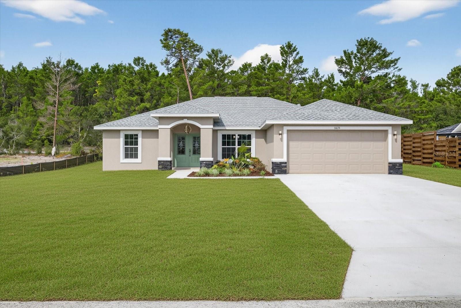New Construction just completed in September 2025, BEAUTIFUL BRAND-NEW 3/2/2. Block and stucco covers 1684 sq.ft. living area of this lovely and tastefully modernized home. Welcoming open floor concept with cathedral ceilings as soon as you walk in. Warm and neutral elements were chosen to complement this amazing build. From the granite counter tops and wood cabinets to the fully tiled walk in showers with frameless glass doors makes this home not only up to date, but also much easier to maintain. Floors have been fully dressed with tile all throughout and all the lights are LED’s maximizing energy efficiency. Oversized garage accommodates full size trucks and big SUV’s effortless while keeping laundry inside home for easier access and convenience. All windows and doors are high quality and energy efficient keeping this home even safer. Walk outside and enjoy about 1/3 of an acre with the green lawn of your dreams, easy to maintain landscape design, yet with options for exclusive taste . This home is secluded in a very quiet neighborhood with fast access to all the hot spots in Spring hill and less than 2 miles from the famous Weeki Wachee springs. This home was built by a local reputable builder and was originally intended to be a second home, so no short cuts were made during the building process. Every possible upgrade was made to make it truly move in ready. Nothing else to do but to enjoy this amazing home. Pictures don’t do justice, COME SEE FOR YOURSELF!!!