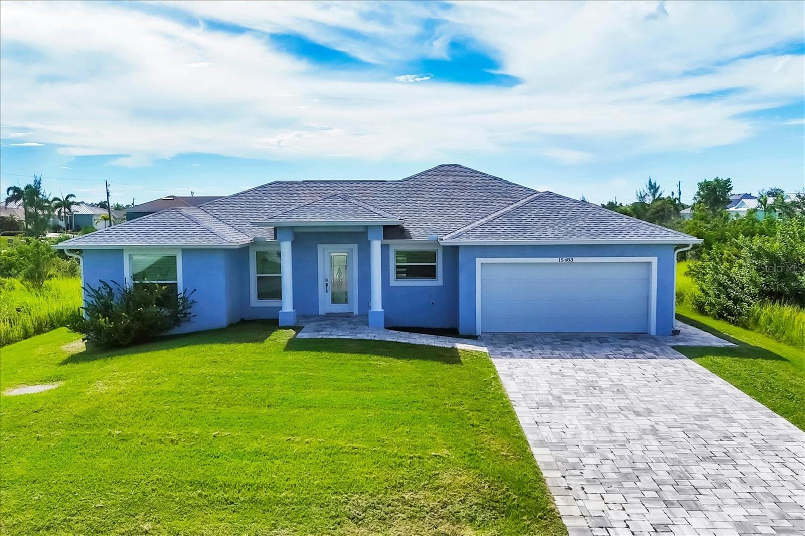 Welcome to your Florida dream home in the sought after community of South Gulf Cove! This beautifully designed 3 bedroom, 2 bath residence offers the perfect blend of comfort, style, and peace of mind. Step inside to an open floor plan filled with natural light and elegant finishes. The chef’s kitchen features LG stainless steel appliances, granite countertops, and ample cabinetry, while tile floors flow seamlessly throughout the home for both beauty and easy care. The spacious primary suite is a true retreat, offering his and her closets, and a spa-like ensuite bath with dual sinks. Outdoor living takes center stage with a stunning 15’ x 30’ saltwater pool complete with a 12’ x 8’ sun shelf and bench seating, perfect for lounging or entertaining. Additional highlights include a 2 car garage with built-in shelving and hurricane impact doors and windows for added security and efficiency. All of this comes with close proximity to pristine beaches, world class fishing, championship golf, shopping, and dining, ideally located halfway between Sarasota and Fort Myers. Paradise awaits you.
