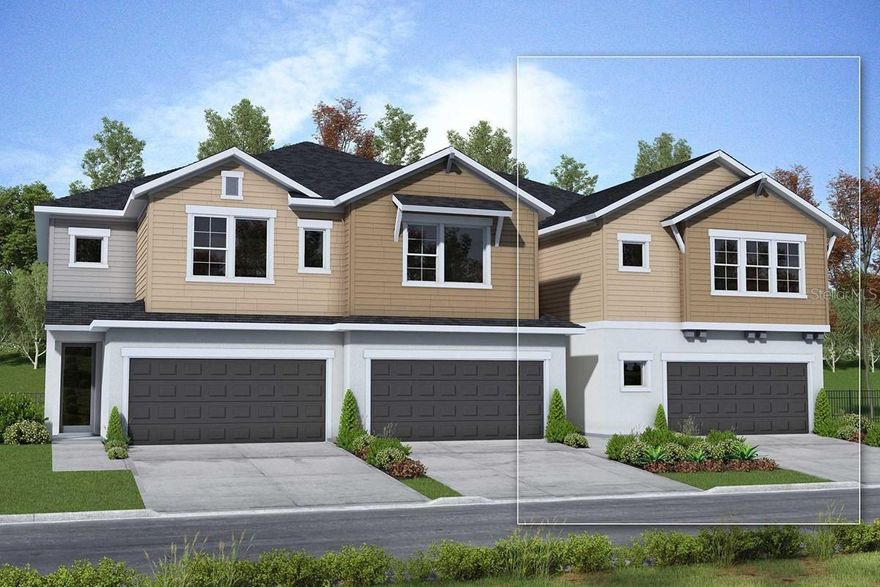 Welcome to Lake Meadow Landing by David Weekley Homes, nestled in the picturesque town of Ocoee. Our largest two-story corner unit townhome invites you to experience an open, modern living space, complete with a convenient first-floor bedroom and a full bathroom. Inspired by a blend of contemporary and timeless design elements, this spacious layout boasts sleek tile flooring throughout the first floor, exquisite quartz kitchen countertops, 42-inch cabinets adorned with crown molding, and top-tier stainless steel appliances. Ascending to the second floor, you'll discover a spacious Owner's Retreat along with generously-sized bedrooms and a versatile loft area. Come and witness how David Weekley's innovative Life Design principles make every square foot of this home feel remarkably spacious.