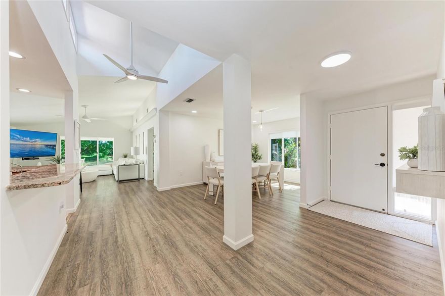 Totally updated 3 bedroom/2 bath (San Pablo Villa) with additional private office and utility room with inside washer and dryer and oversized 2 car garage. This villa checks all the boxes... So many updates to even mention.
Wild Oak bay is a hidden gem that sits on Sarasota Bay. The community has private roads that wind in and around with mature oak trees that canopy the entire community with tropical landscaping to  lagoons with an array of wild life to include bald eagles, pelicans, herons, egrets, pink soon bills, turtles, sea otter, dolphins and so much more. Enjoy the famous Florida sunsets right here on Sarasota Bay and located only about 15 minutes to the white sandy beaches and warm gulf waters. Community is located by IMG semi-private golf course , IMG academy and SFC College and is family and pet friendly. Enjoy this maintenance fee life style...  Not often do you find such a beautiful condo. The sellers had hoped to have it as a forever home but work has changed their plans. Furniture can be purchased outside of contract,