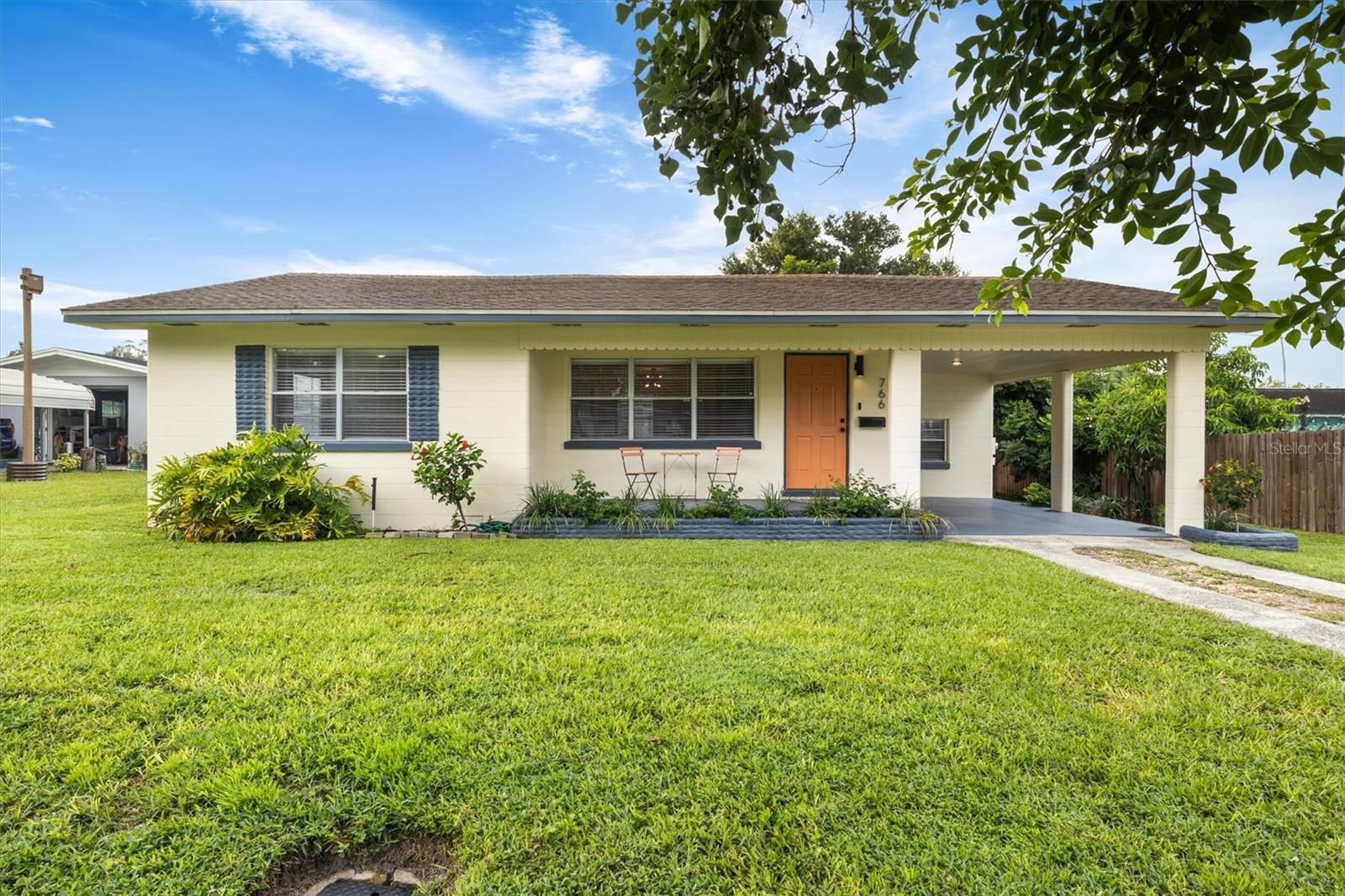 Welcome to 766 Bates Ave SW in Winter Haven—a charming and move-in ready home offering views of Lake Howard right from your front yard. With great curb appeal and a fantastic location just a short stroll to downtown shops and restaurants, this home is ideal for first-time buyers, people downsizing, or investors looking for a solid rental property. Best of all, there's no HOA to worry about!
Step inside to find beautifully refinished hardwood floors that add warmth and character throughout, paired with new tile flooring in the kitchen and bathroom for easy maintenance. The home features two spacious bedrooms, each with oversized closets and ceiling fans, and a fully updated bathroom with newer tile, tub, sink, and fixtures.
The kitchen has been completely renovated with updated cabinets, fixtures, and stainless steel appliances—including a range, refrigerator, microwave, dishwasher, and disposal—making it a great space for cooking and entertaining. You'll also find a separate dedicated laundry room with a updated washer, dryer, hot water heater, and extra storage. Other highlights include smart home technology (thermostat and doorbell), a carport, a freshly painted interior/exterior, new landscaping with irrigation (fed by a well), a transferable alarm system, and a transferable termite. Winter Haven is located in Central Florida, offering easy access to both Tampa and Orlando (1-1.5 hour each way), and it's within about 1 hour of the Disney Parks. Winter Haven is a growing town with a charming downtown area, excellent restaurants, medical facilities, shopping, and churches all nearby. This is a wonderful opportunity to own a well-updated home in a prime location—schedule your showing today!