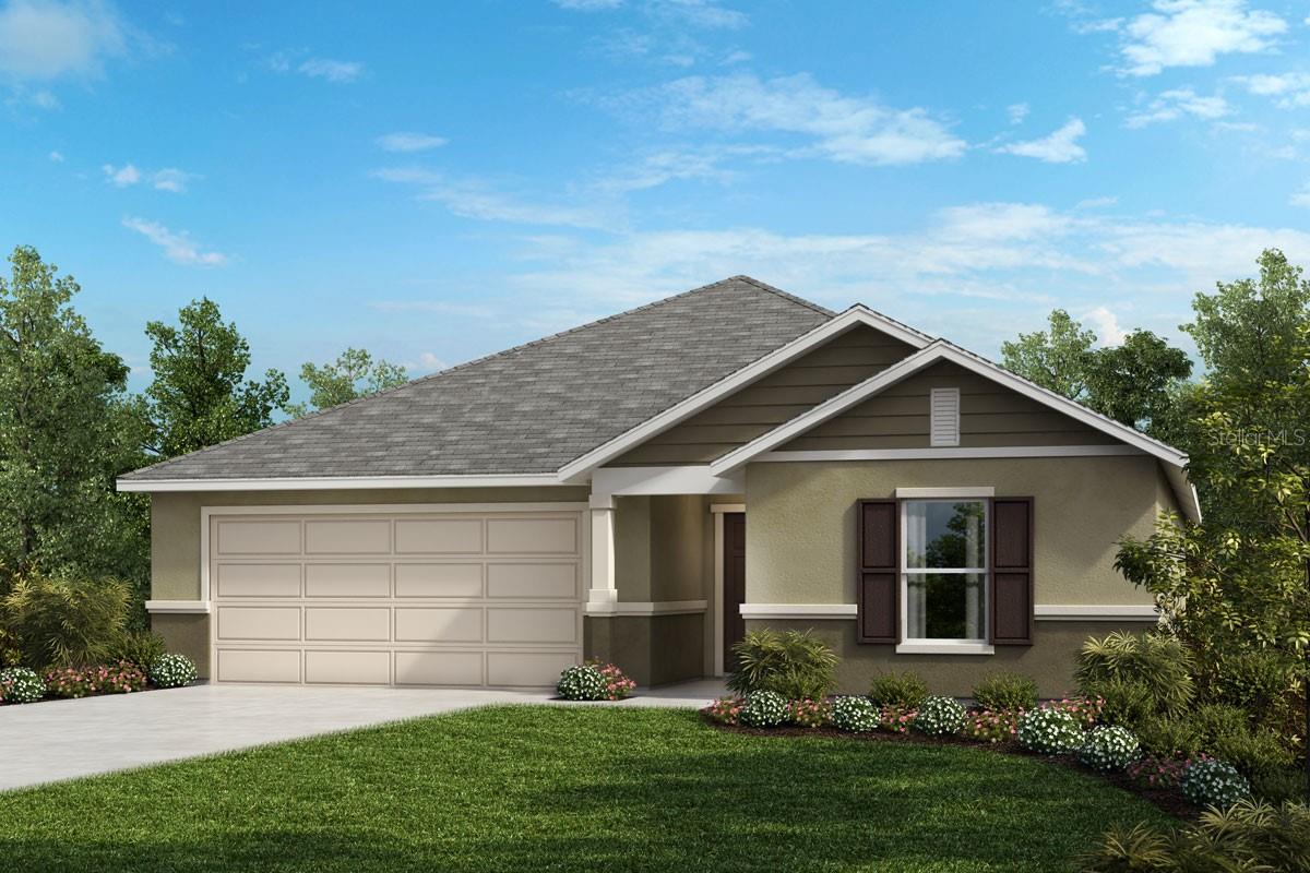 Under Construction. This modern, single-story home showcases an open floor plan with natural light, soaring ceilings and durable tile flooring at main living areas. The well-appointed kitchen boasts a functional island, granite countertops, 36-in. upper cabinets, top-tier Whirlpool® stainless steel appliances and sleek Moen® and Kohler® fixtures. The private primary suite features a roomy walk-in closet and connecting bath that offers a dual-sink vanity, built-in linen storage and walk-in shower with tile surround. A separate laundry room enhances day-to-day convenience. The covered back patio provides the ideal setting for outdoor entertaining and leisure.
